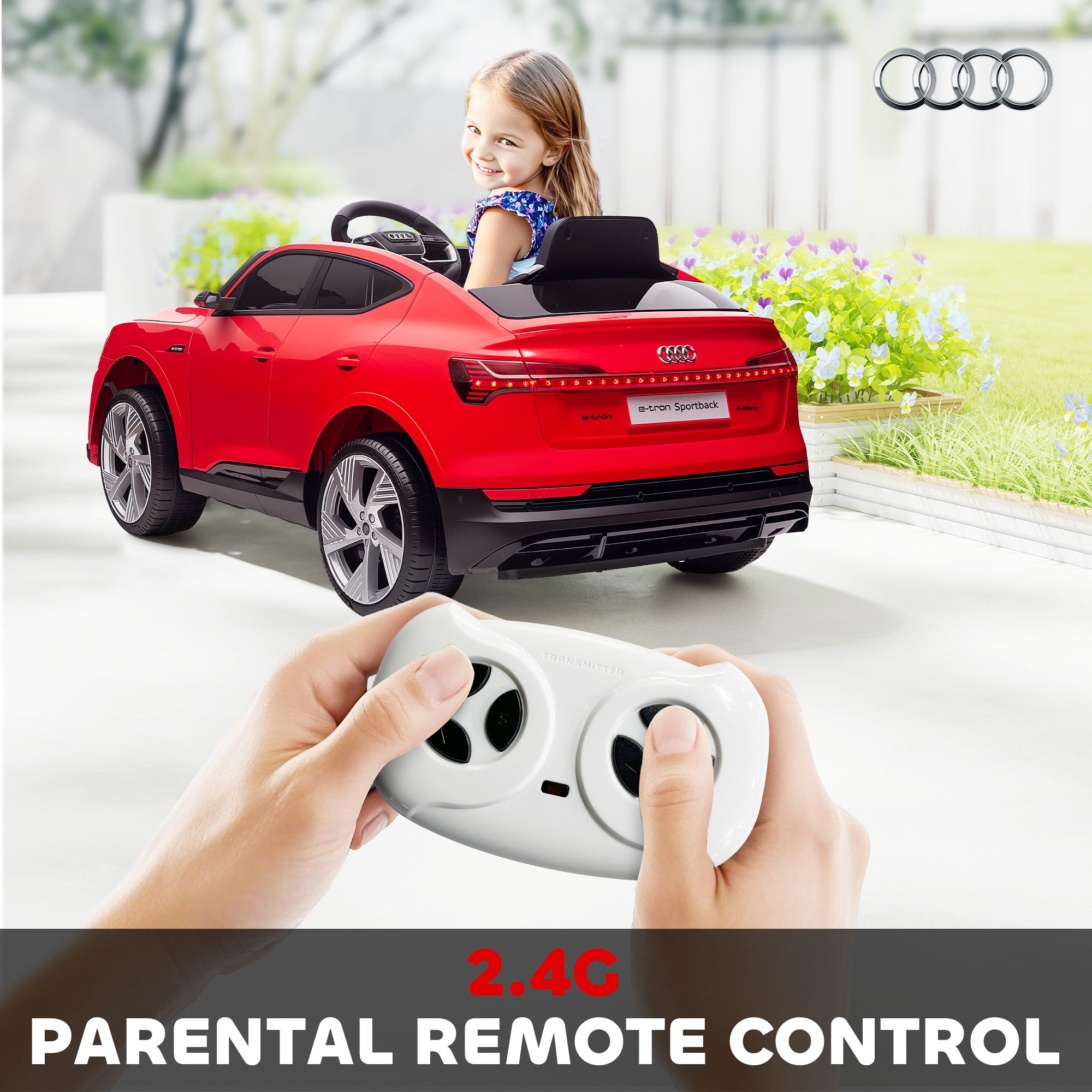 HOMCOM Audi E-tron / 12V Kids Car - Red