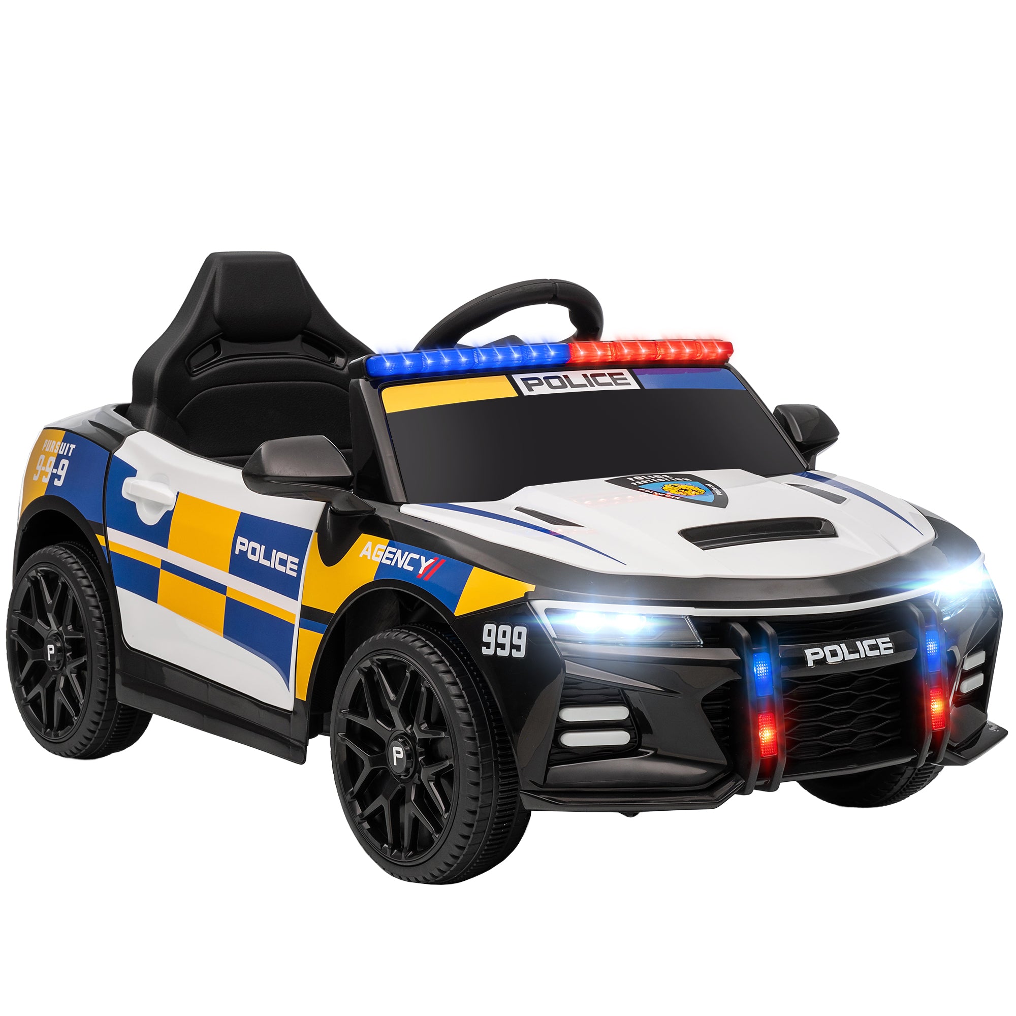 AIYAPLAY Kids Electric Police Car with Remote