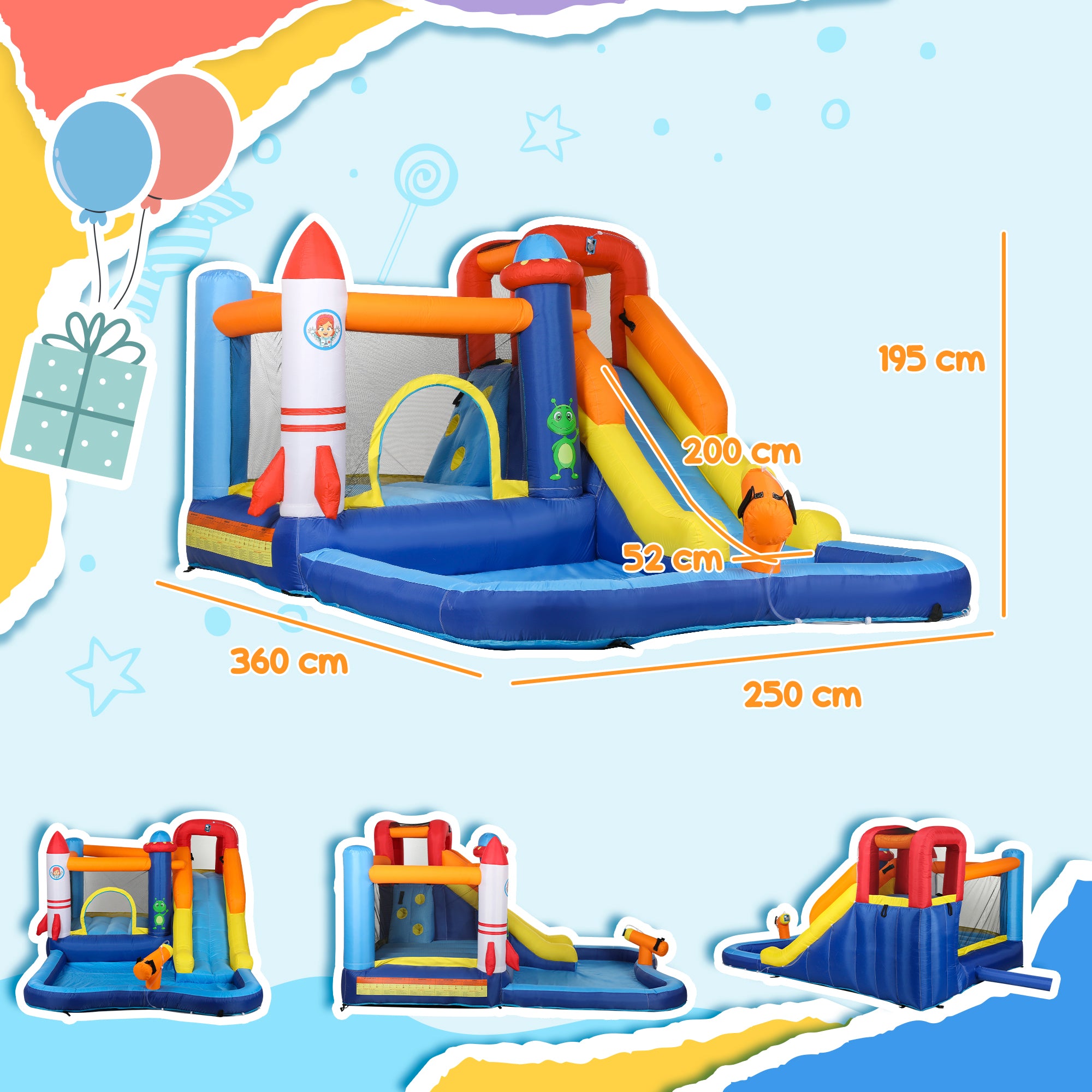 AIYAPLAY 5-in-1 Bouncy Castle Water Slide