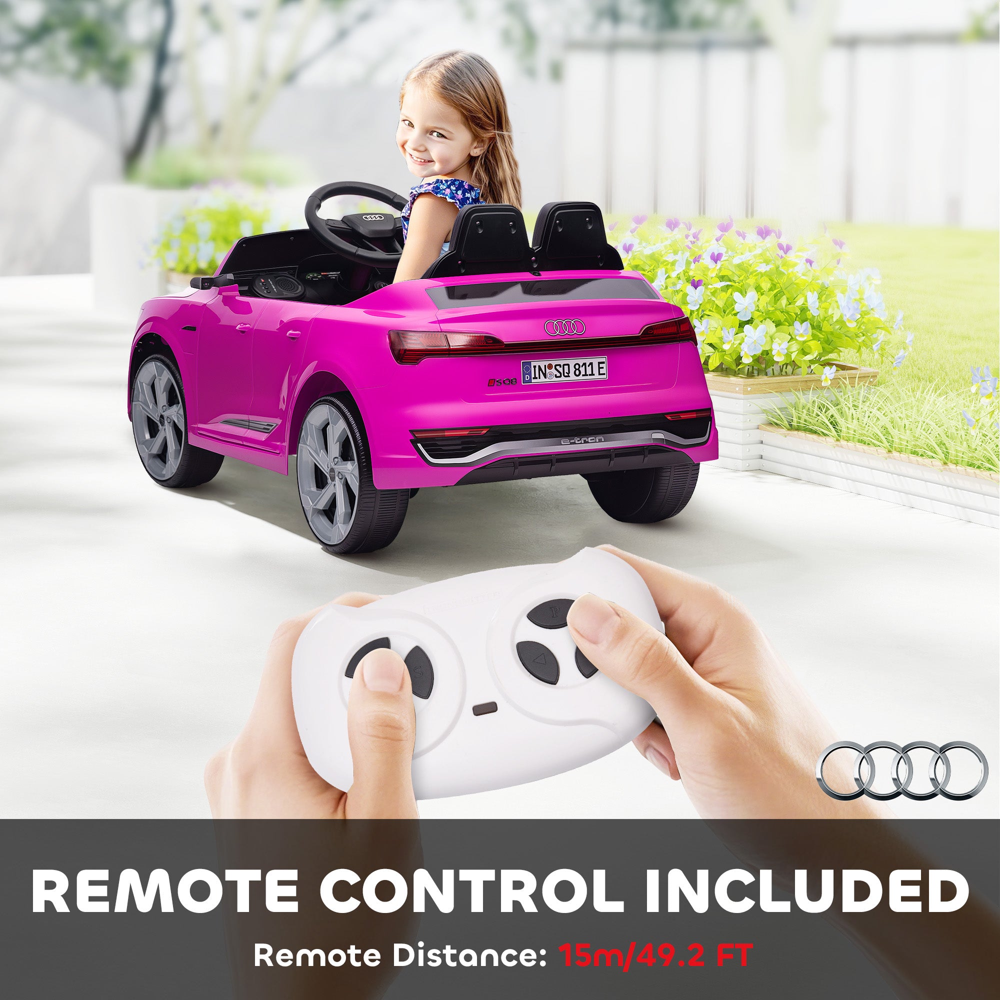 AIYAPLAY Audi Q8 e-tron Sportback 12V Kids Ride-On Car - Pink