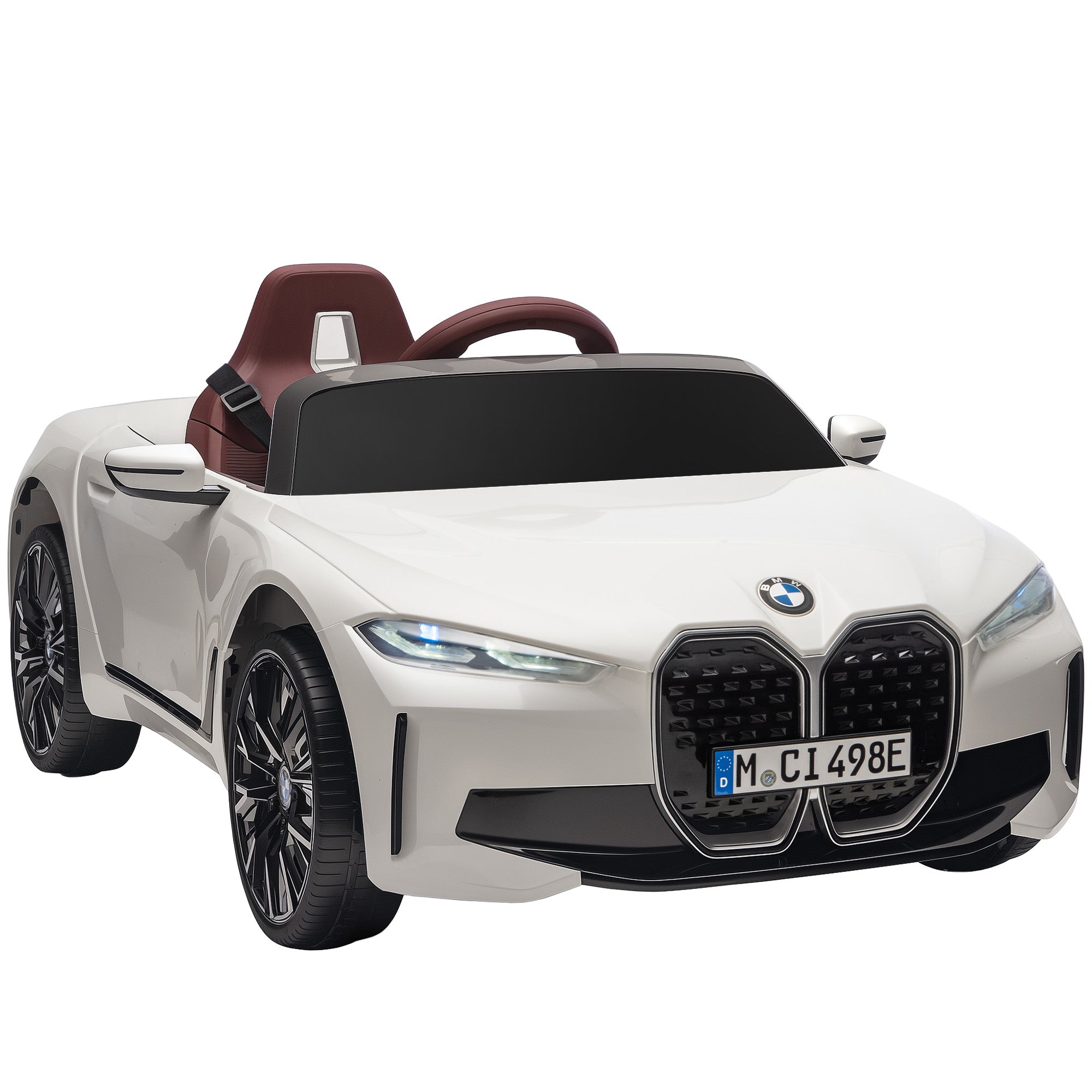 HOMCOM BMW i4 12V Kids Ride-On Car - White
