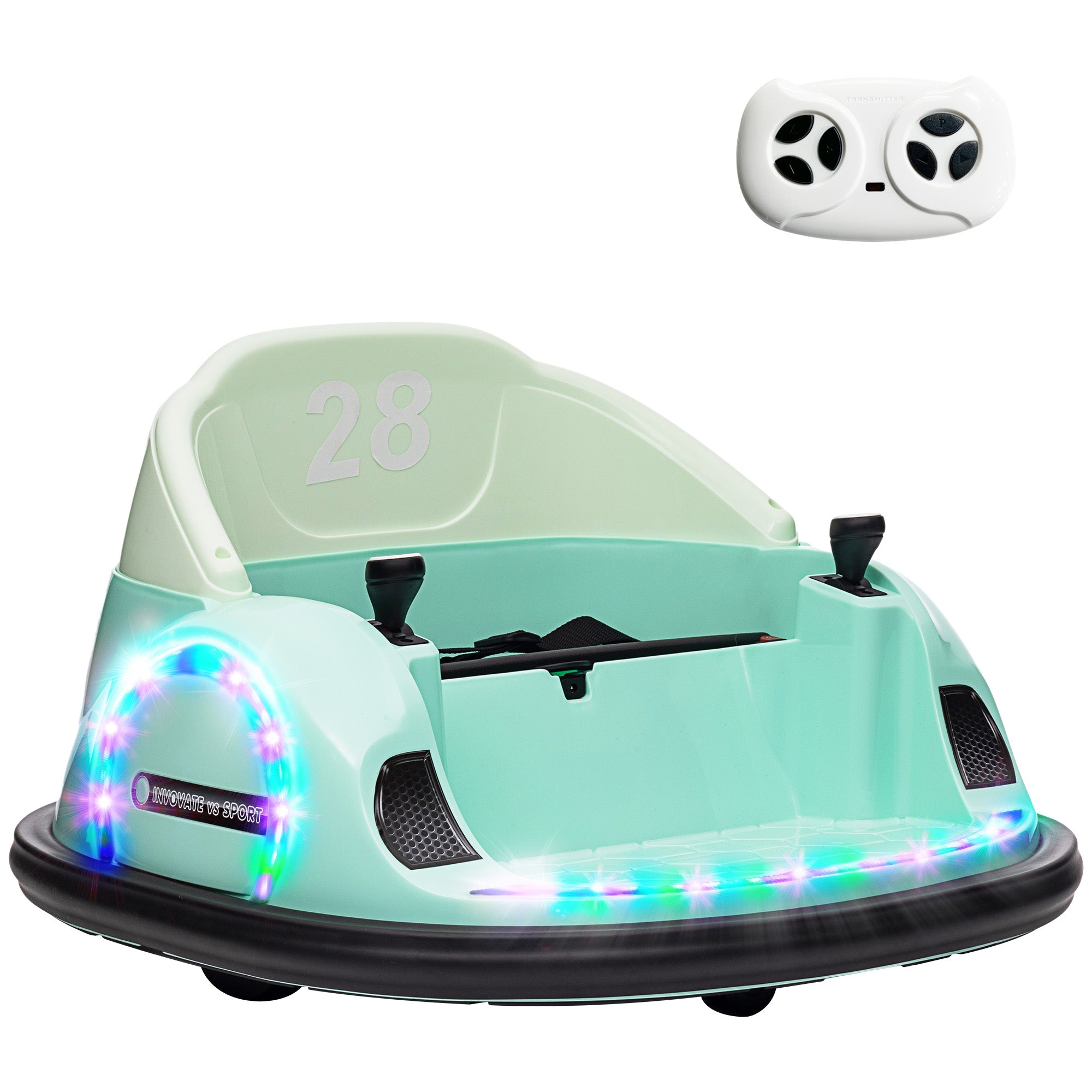 AIYAPLAY 12V Kids Bumper Car with Remote Control - Green