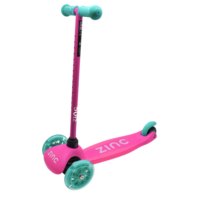 Zinc 3 Wheeled Sparkle Light Up Scooter - Pink/Aqua