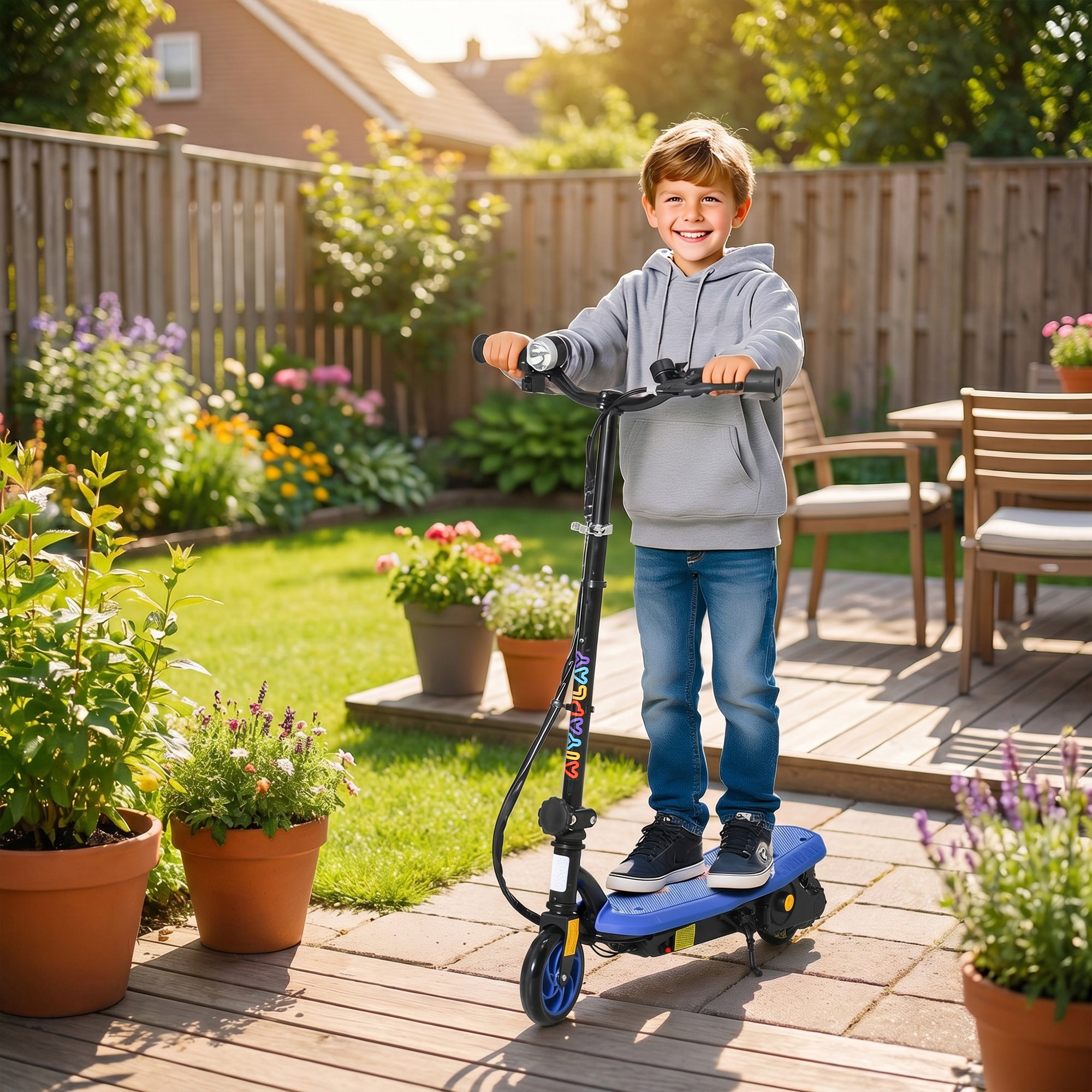HOMCOM Kids Electric Scooter with LED Lights