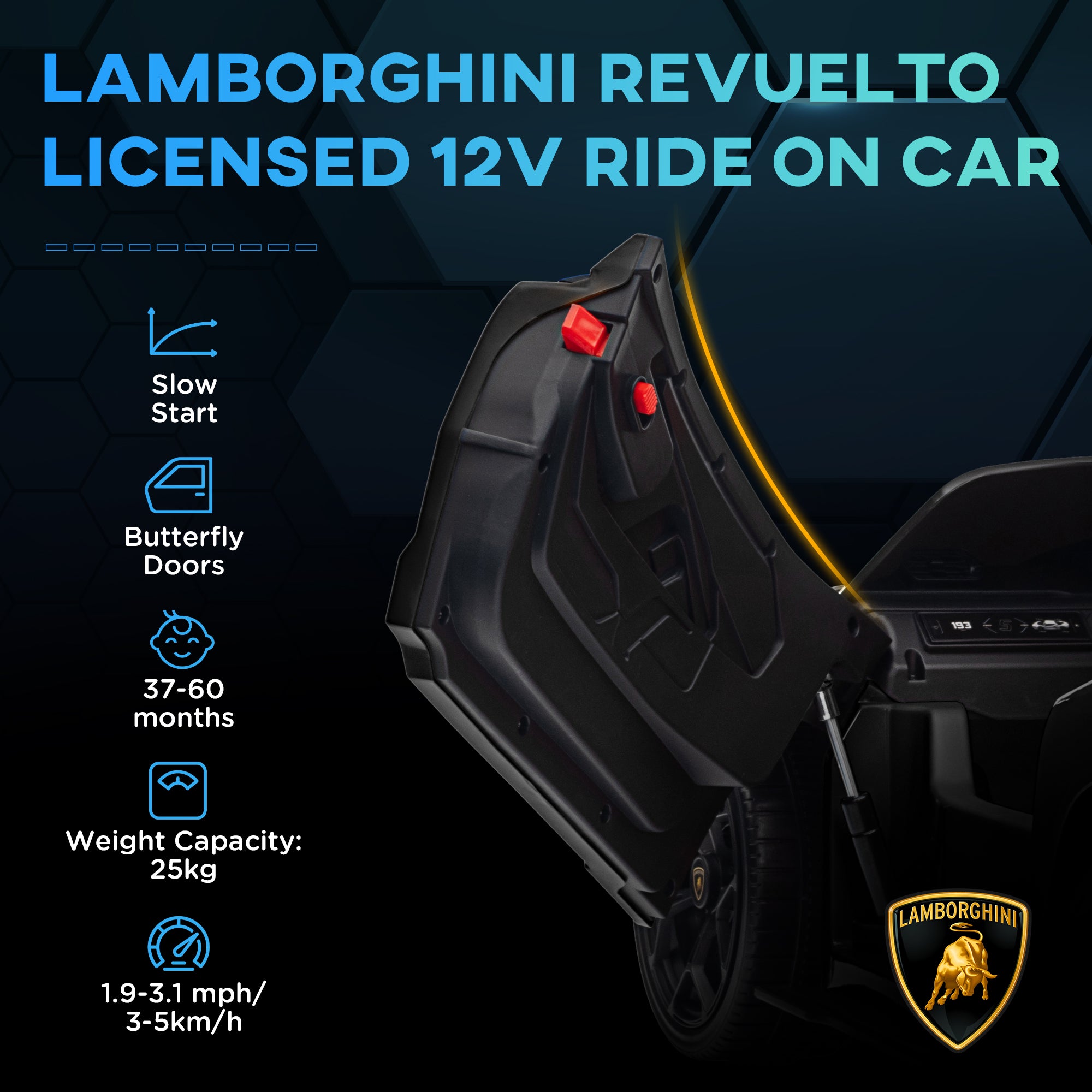 AIYAPLAY Lamborghini Revuelto 12V Kids Ride-On Car