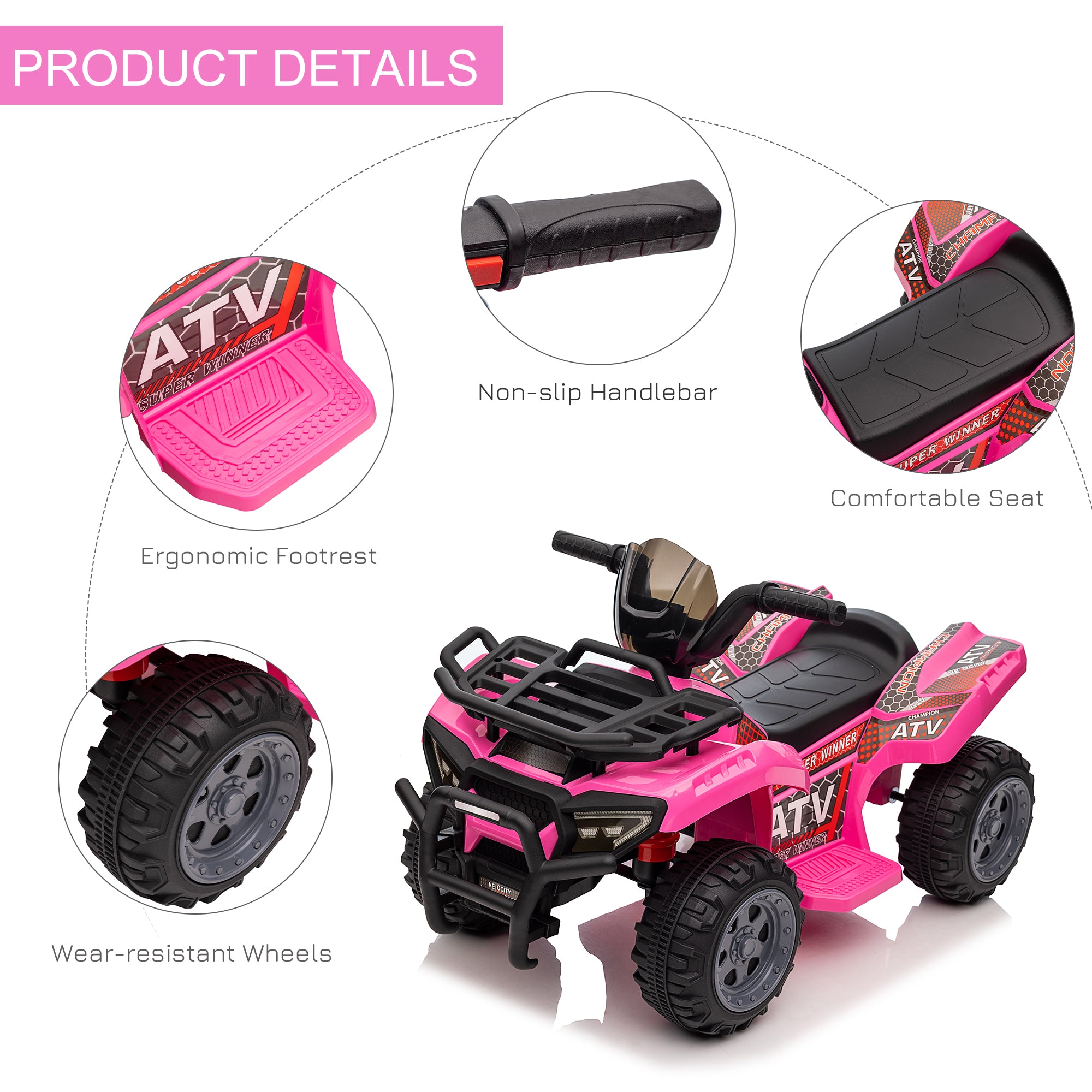 HOMCOM 6V Toddler Electric Quad Bike - Green