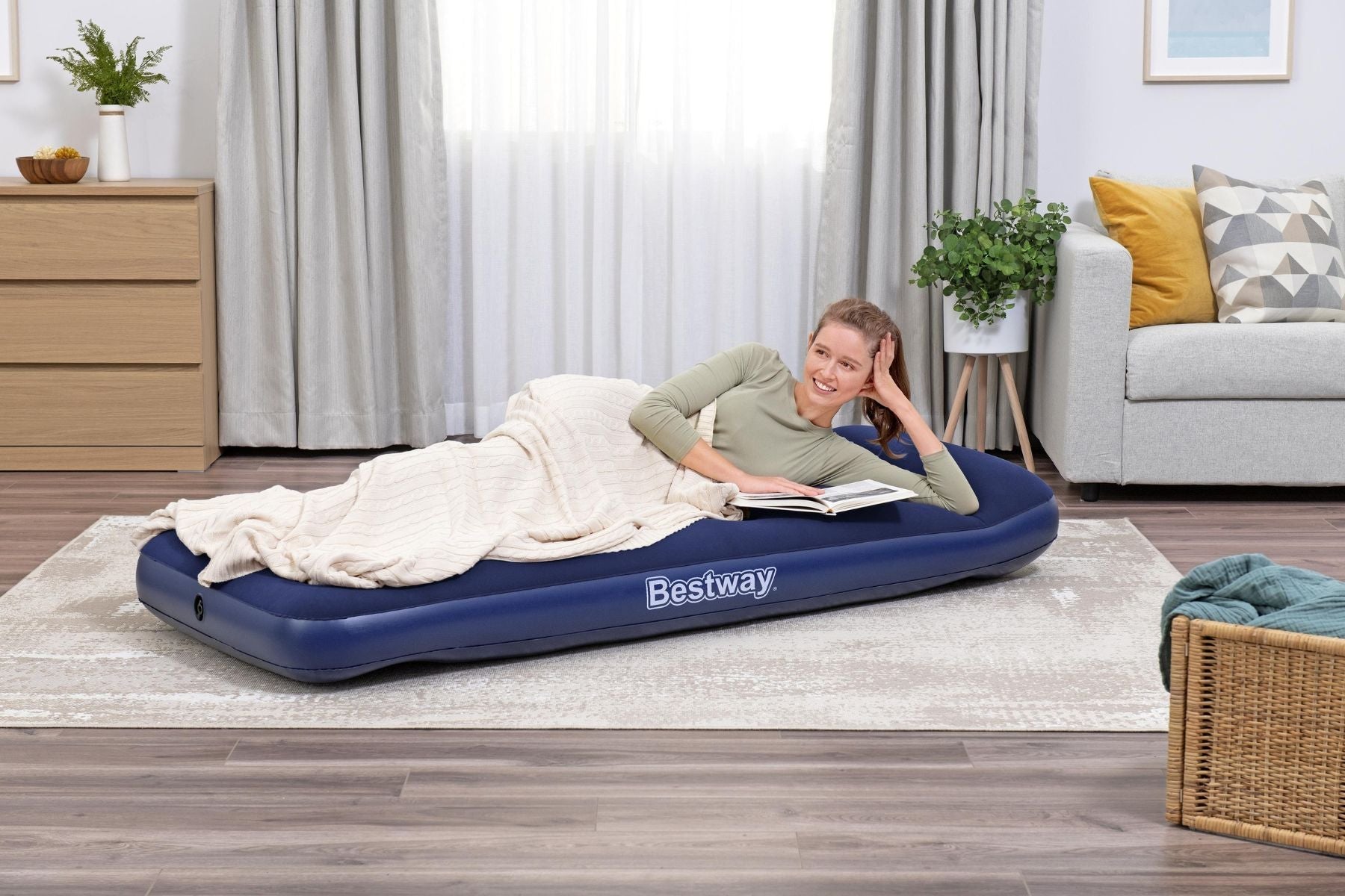 Bestway Single Easy Inflate Flocked Airbed