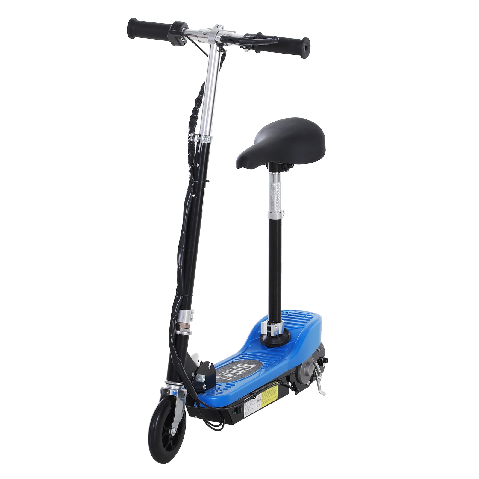 HOMCOM Kids Electric Scooter with Seat & Brakes - Blue
