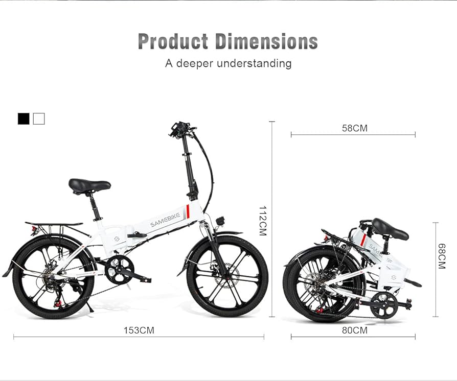 Samebike 20LVXD30-II Electric Bike size and dimensions