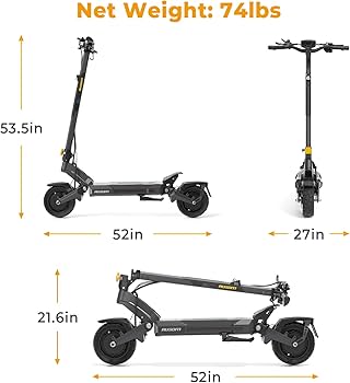 Ausom DT2 Pro Electric Scooter size and dimensions