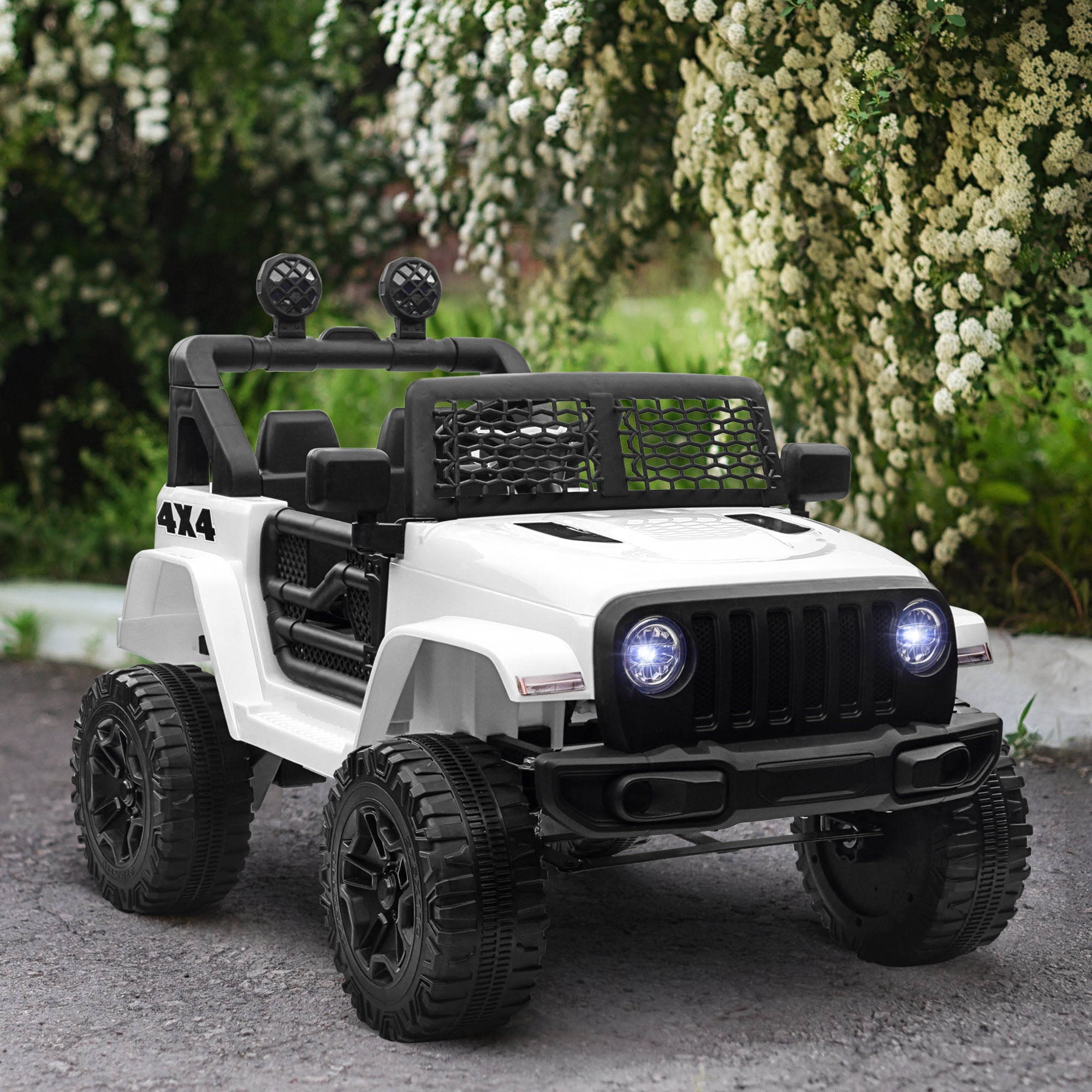 HOMCOM 12V Kids Off-Road Ride-On Car / Truck - White