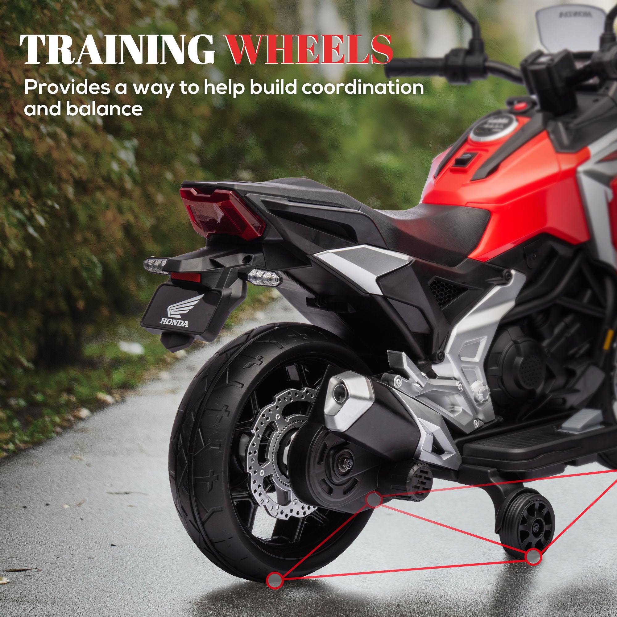 AIYAPLAY Honda 12V Kids Electric Motorbike - Red
