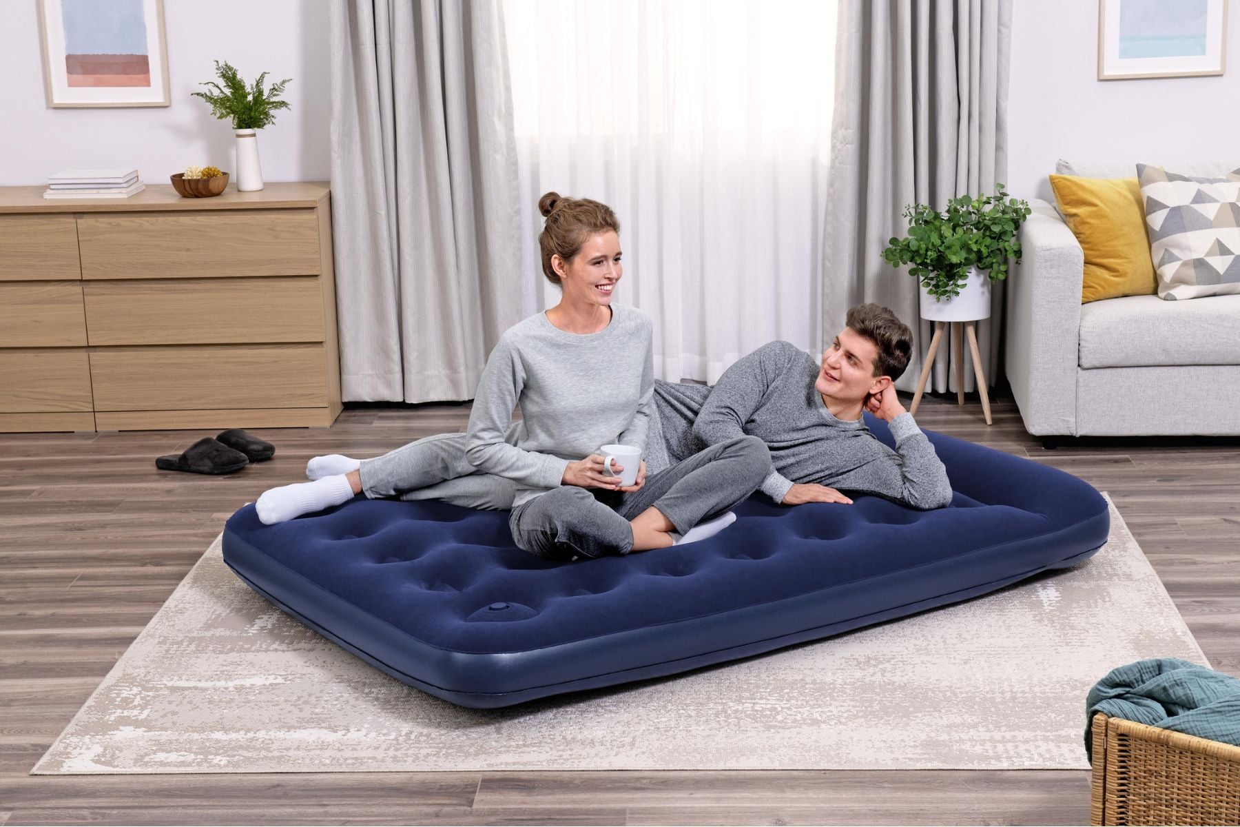 Bestway Double Easy Inflate Flocked Airbed