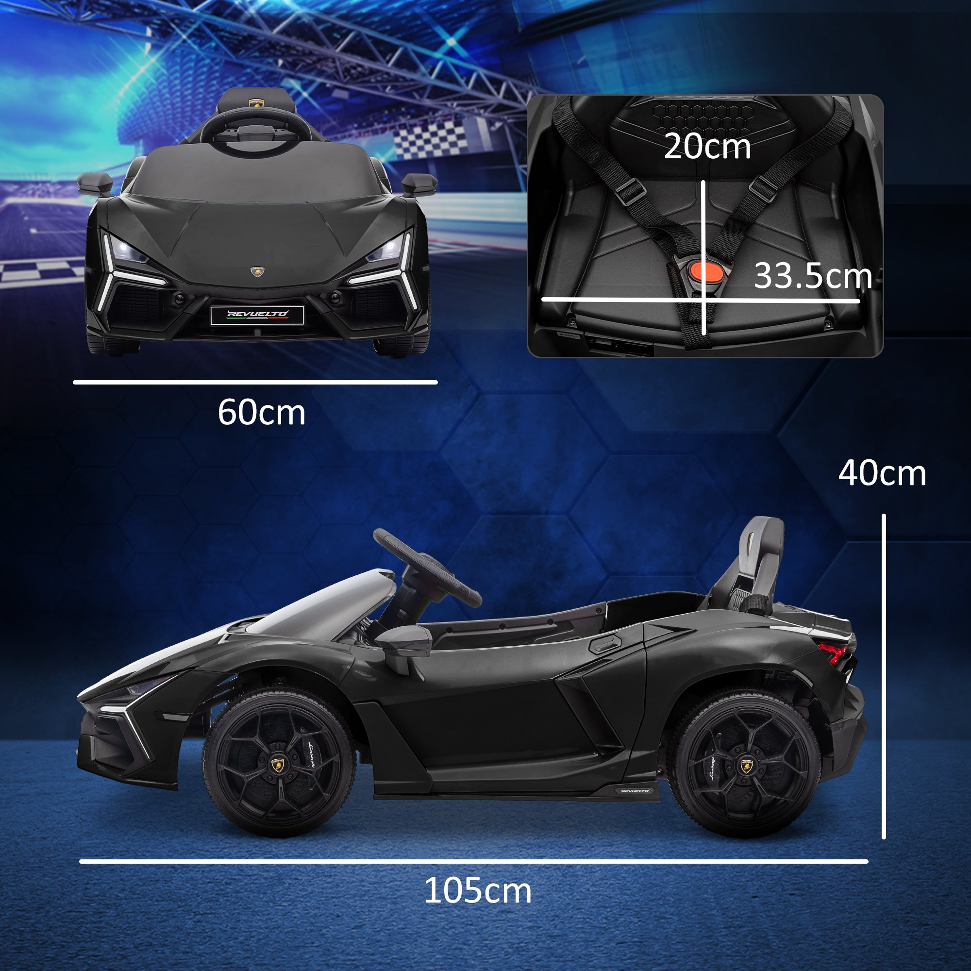 AIYAPLAY Lamborghini Revuelto 12V Kids Ride-On Car