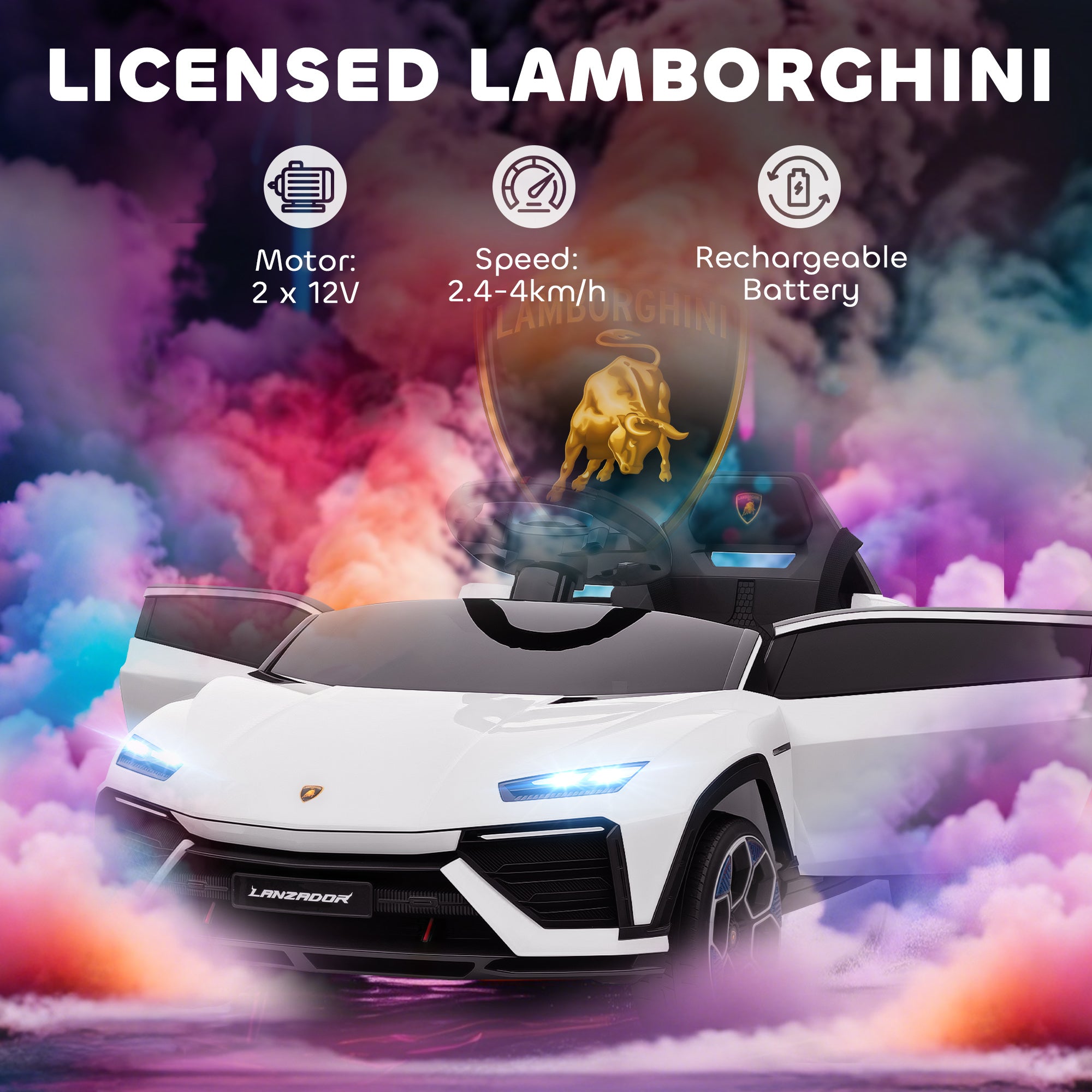 AIYAPLAY Lamborghini 12V Kids Electric Ride-On Car