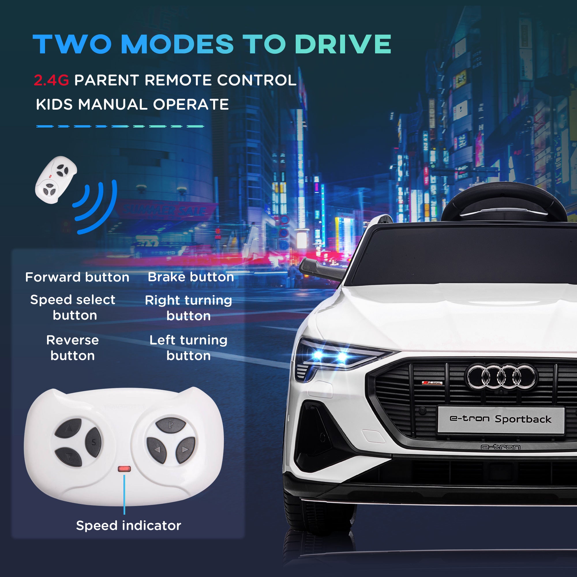 HOMCOM Audi E-tron / 12V Kids Car - White