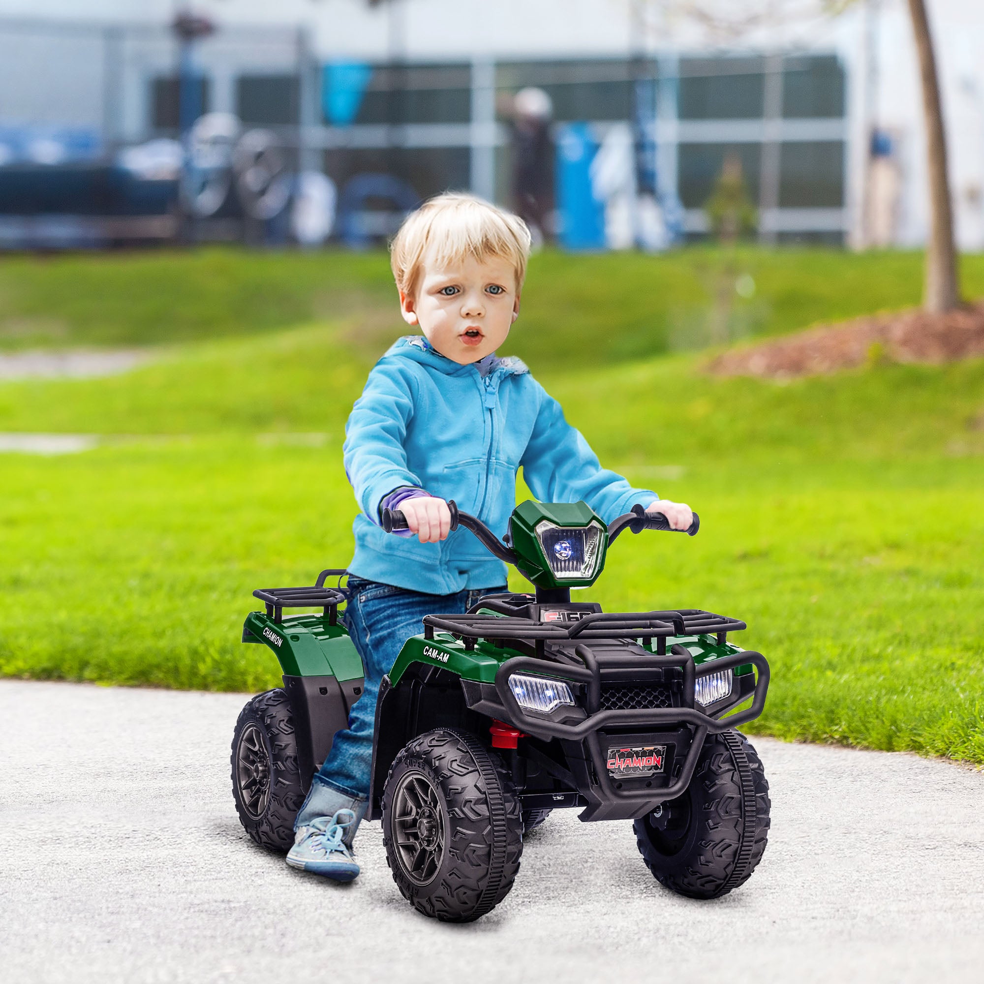 HOMCOM 12V Kids Electric Quad Bike - Green