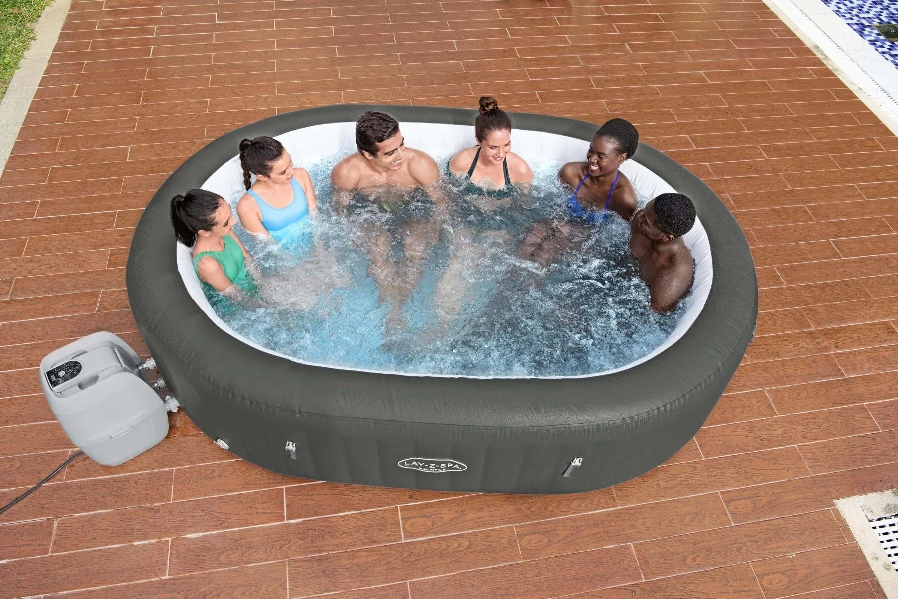 Lay-Z-Spa Mauritius oval hot tub for five to seven adults
