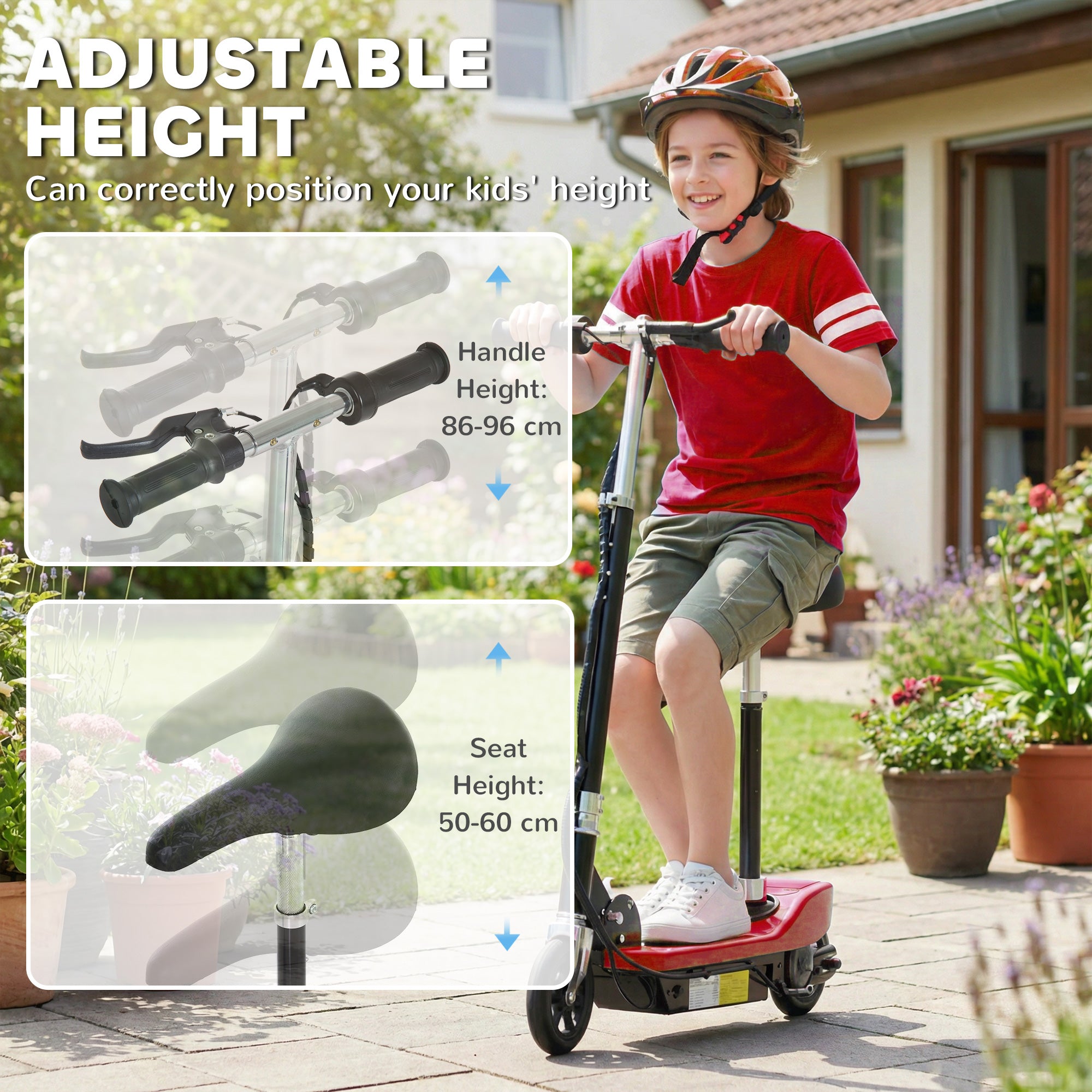 HOMCOM Kids Electric Scooter with Seat & Brakes
