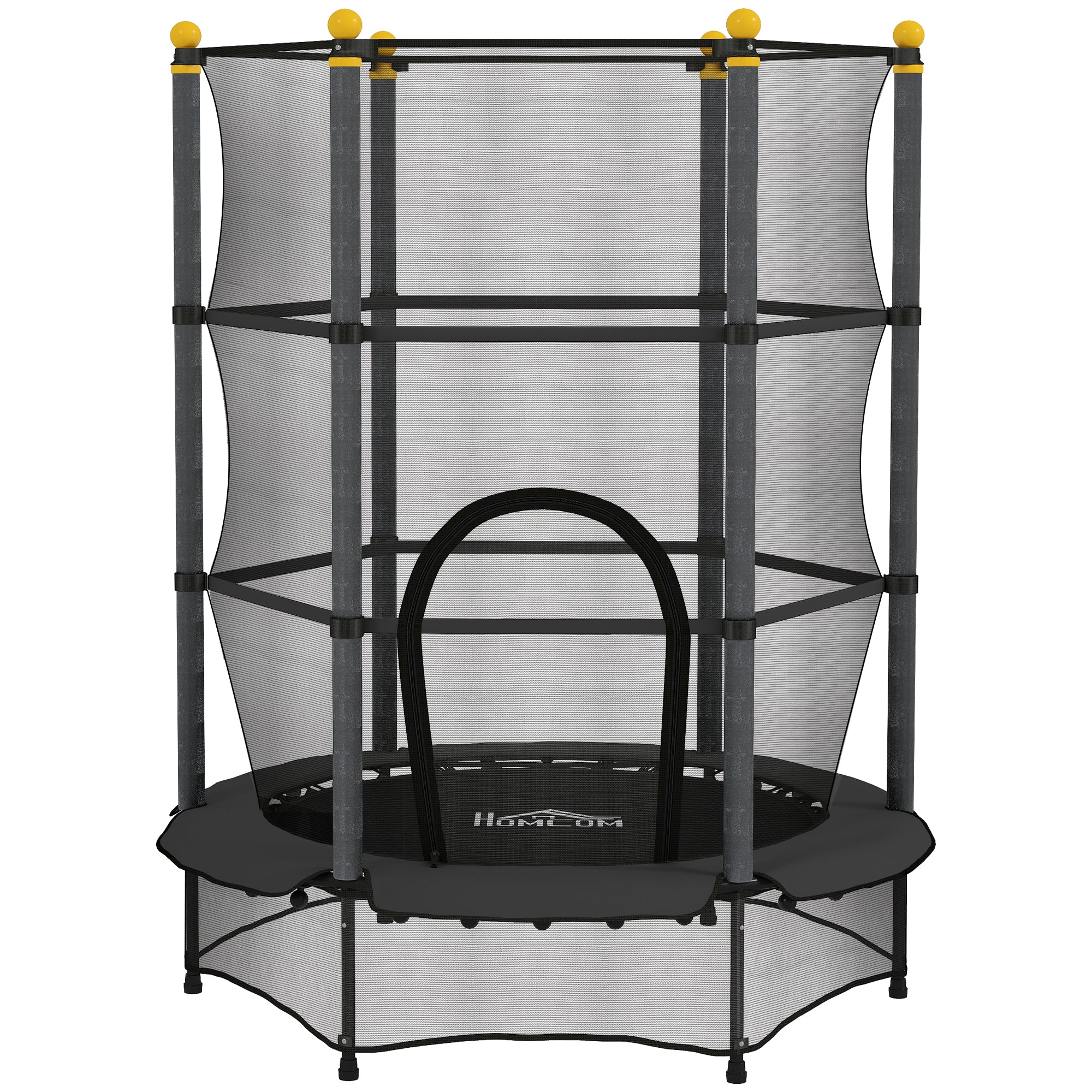 HOMCOM 4.6FT/55" Kids Trampoline with Enclosure Net, Outdoor Indoor Use, for Ages 3-10 Years 1