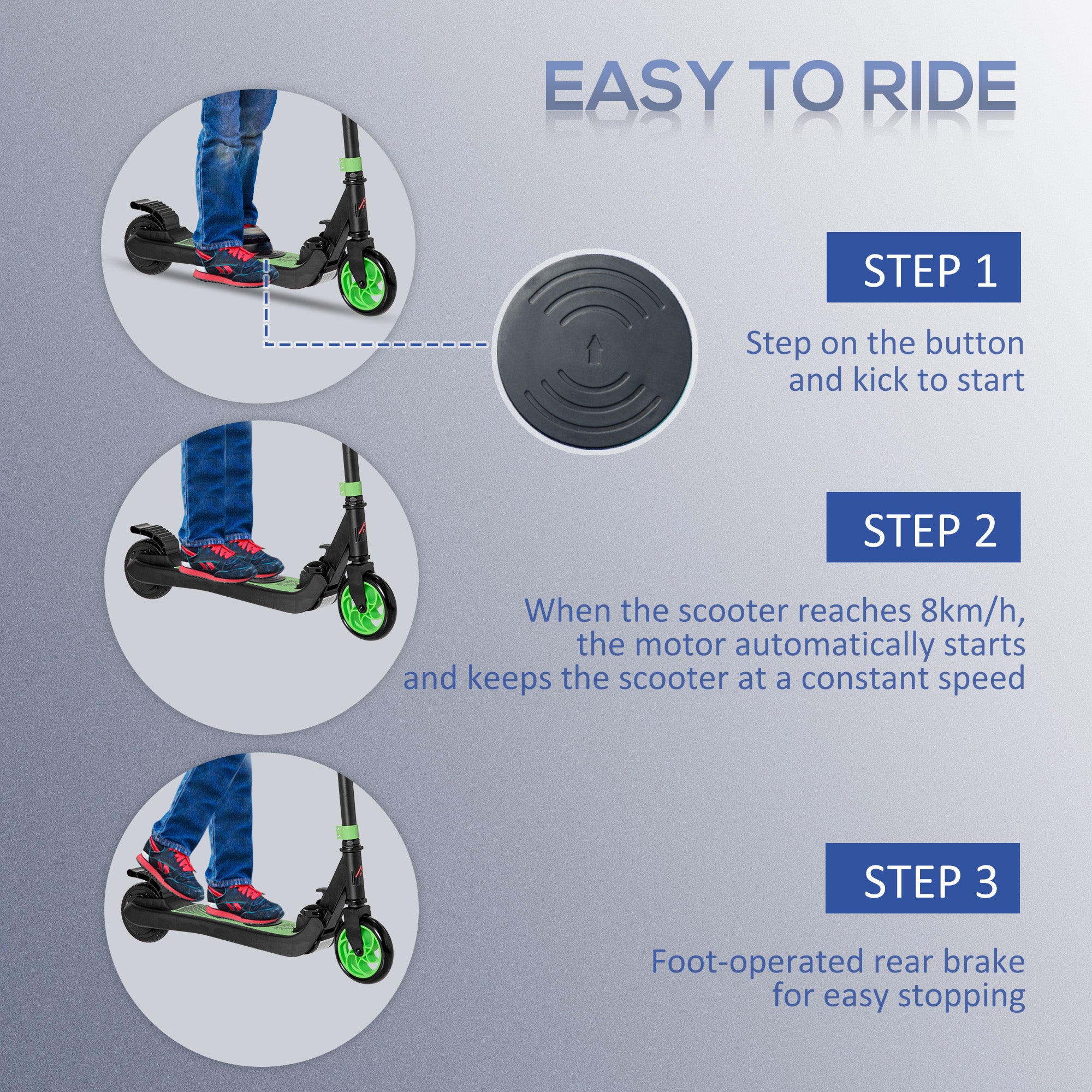 HOMCOM Kids Electric Scooter 8km/h