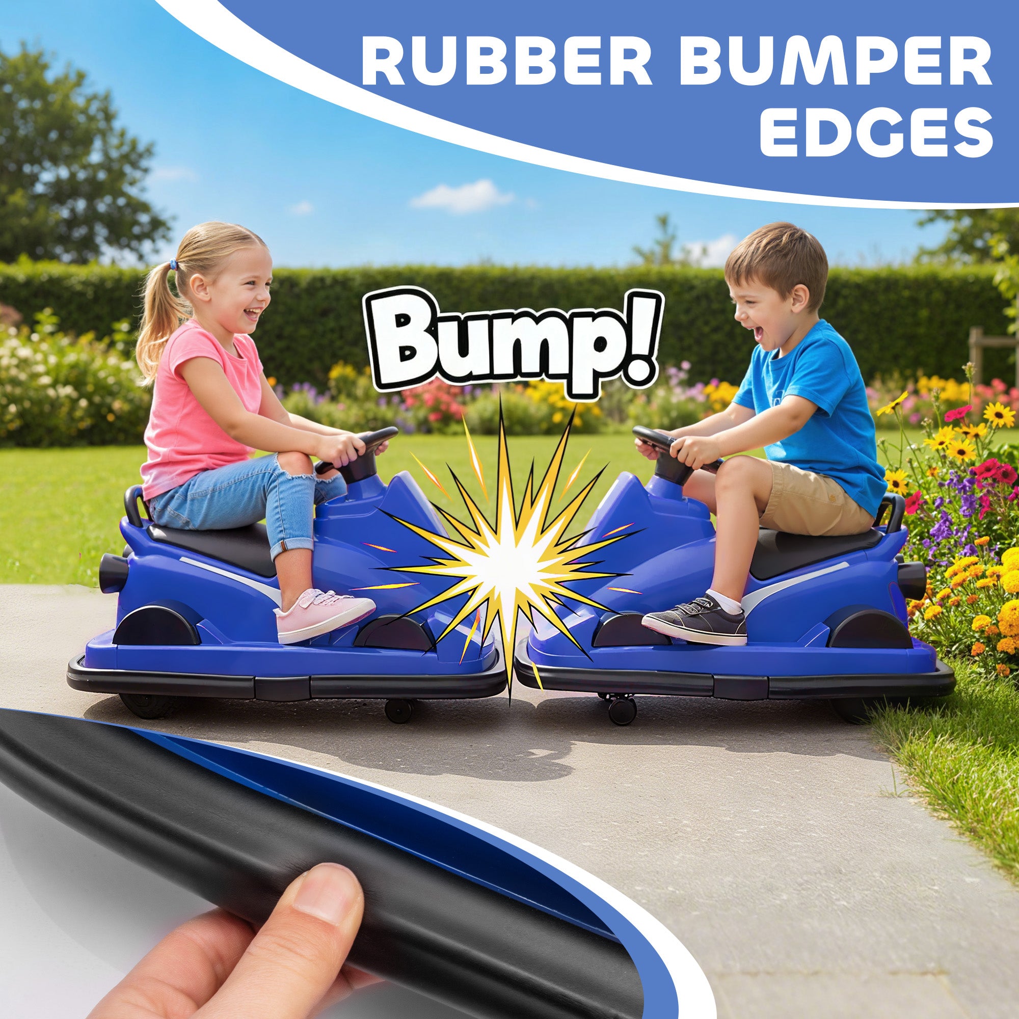 AIYAPLAY Kids 360° Bumper Car - Blue