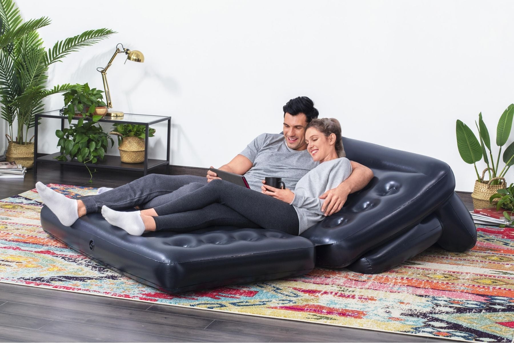 Bestway Inflatable Pull Out Camping Sofa Bed folded for storage