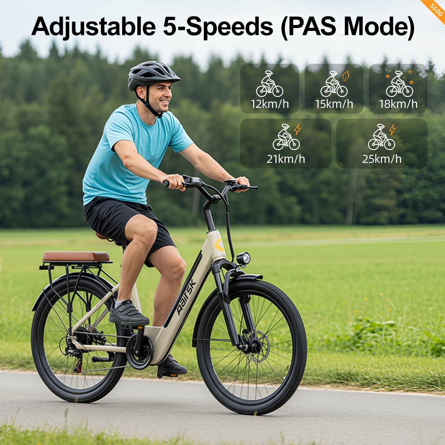 Aairsk S600 Step-Through Electric Bike Khaki product detail 9