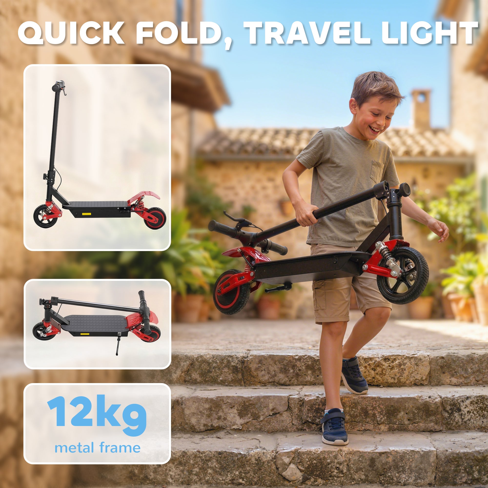 AIYAPLAY Kids Electric Scooter with LCD Display