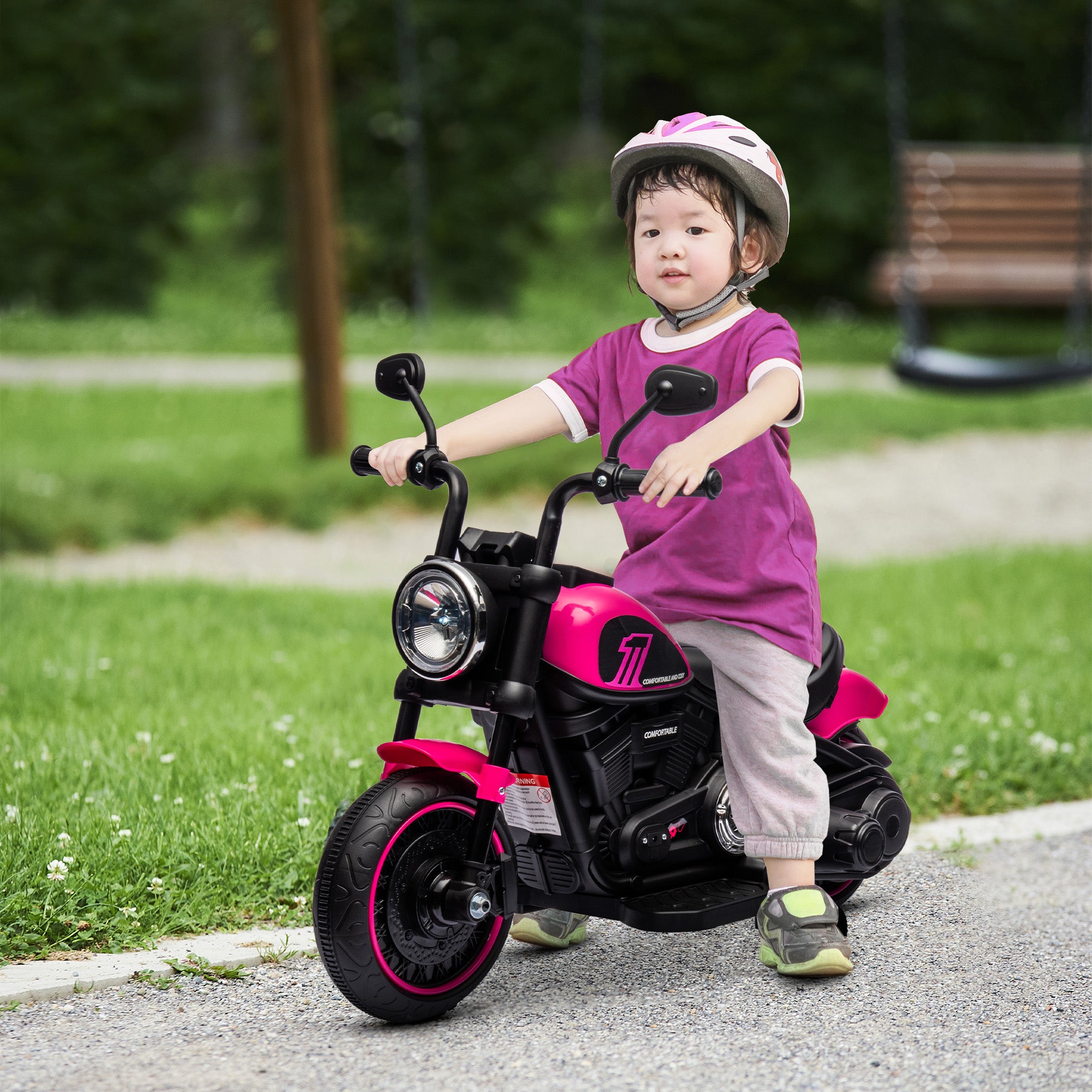 HOMCOM 6V Kids Electric Motorbike - Pink