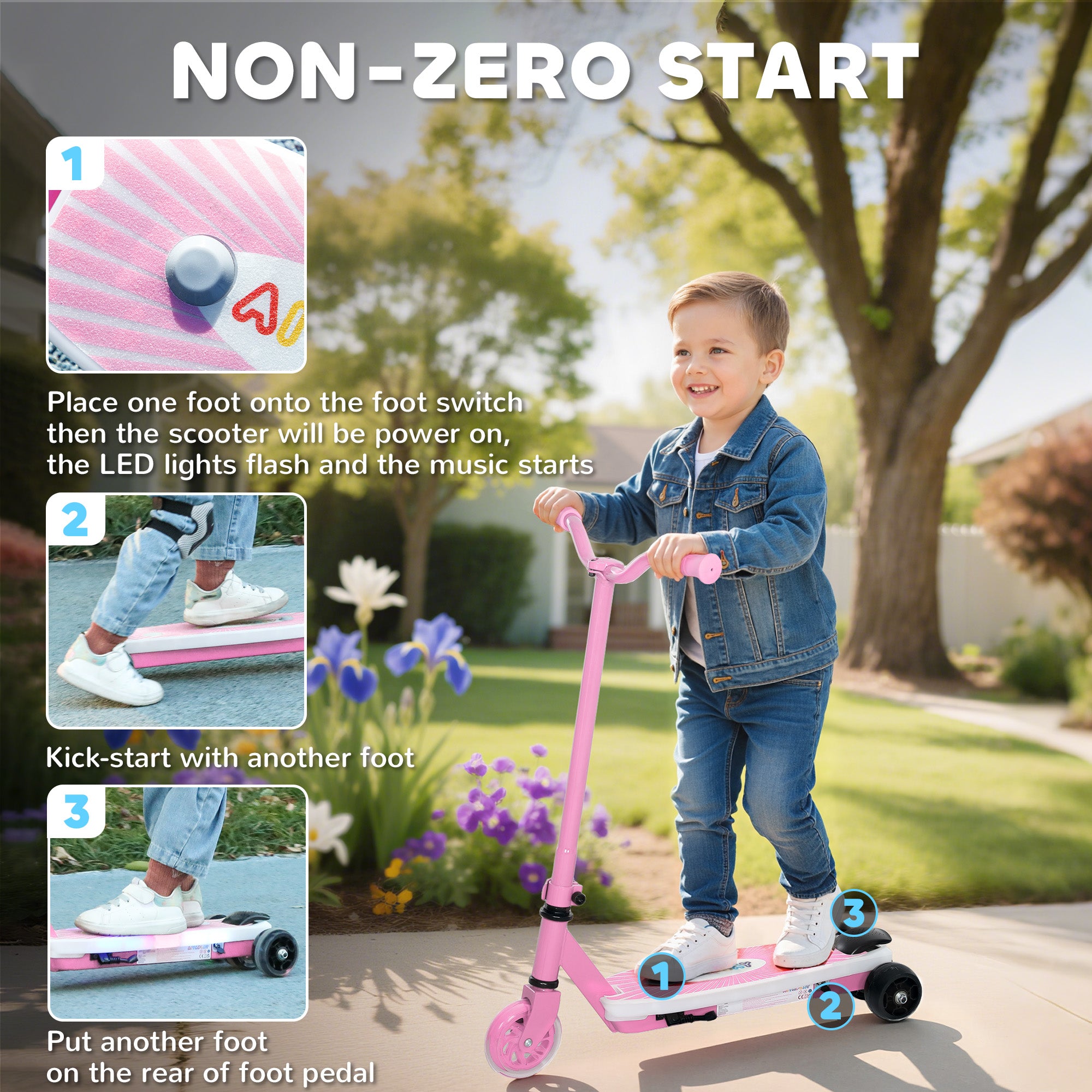 AIYAPLAY Kids Electric Scooter 4-7