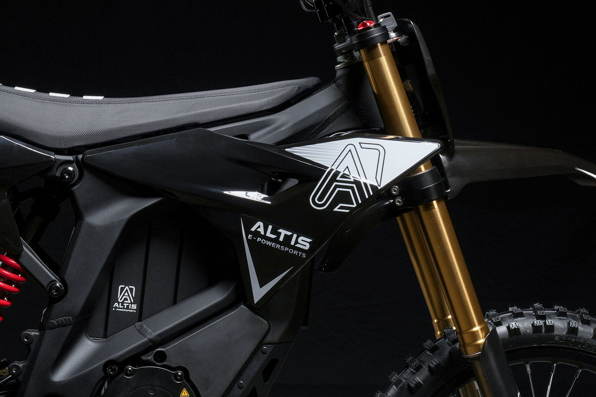 Altis Delta electric pit bike, rear three-quarter view