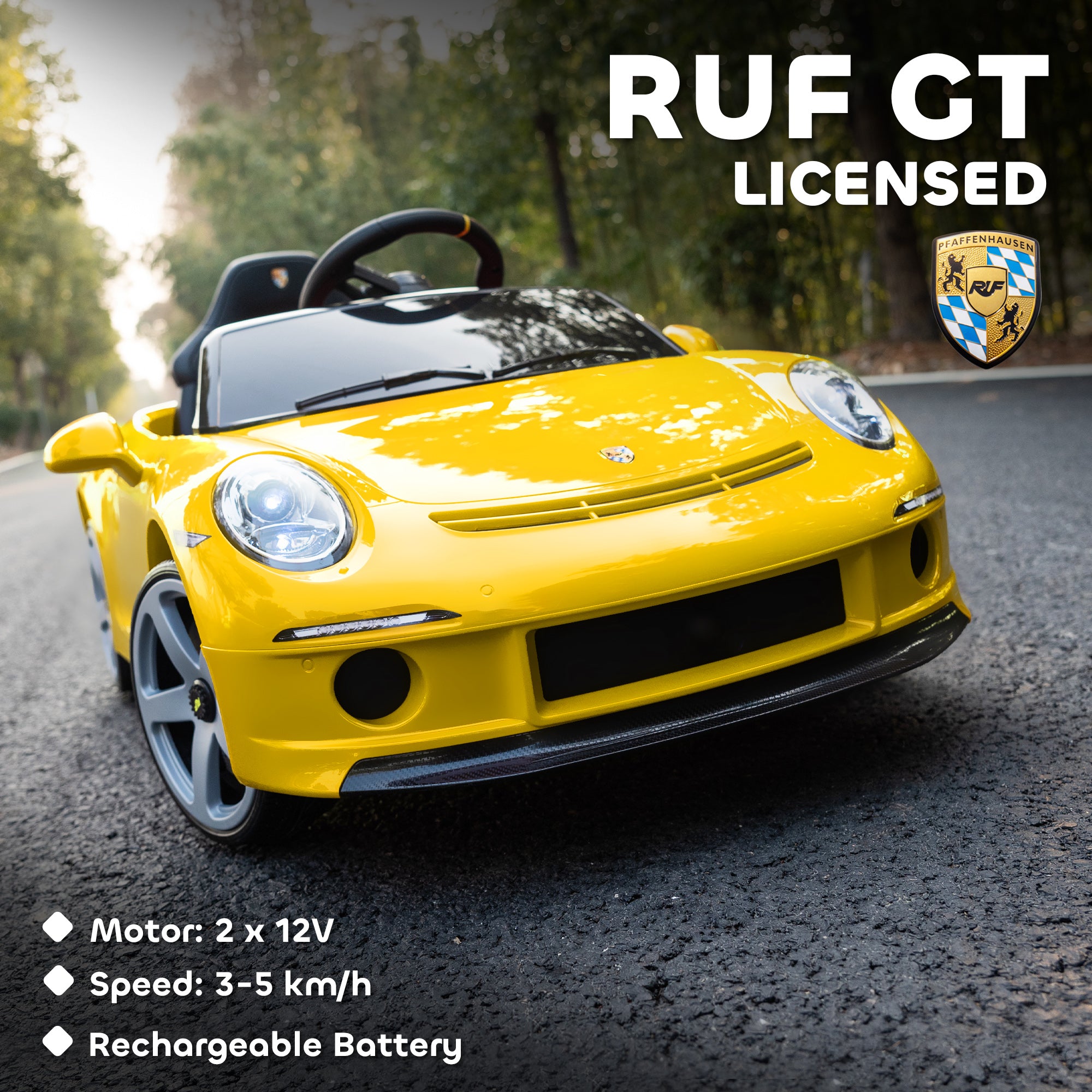 AIYAPLAY RUF GT 12V Kids Electric Ride-On Car