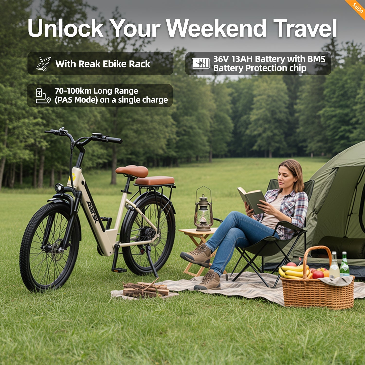 Aairsk S600 Step-Through Electric Bike Khaki product detail 10