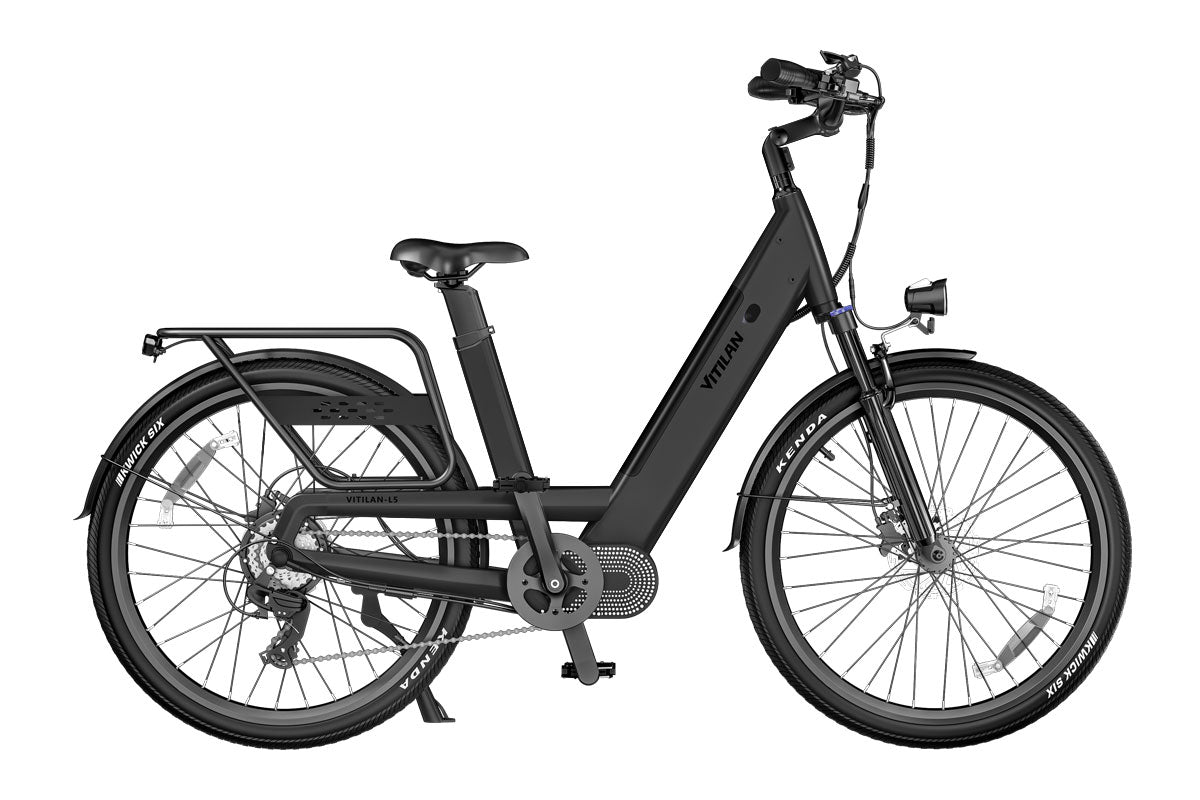 Vitilan L5 Electric Bike - Black side view