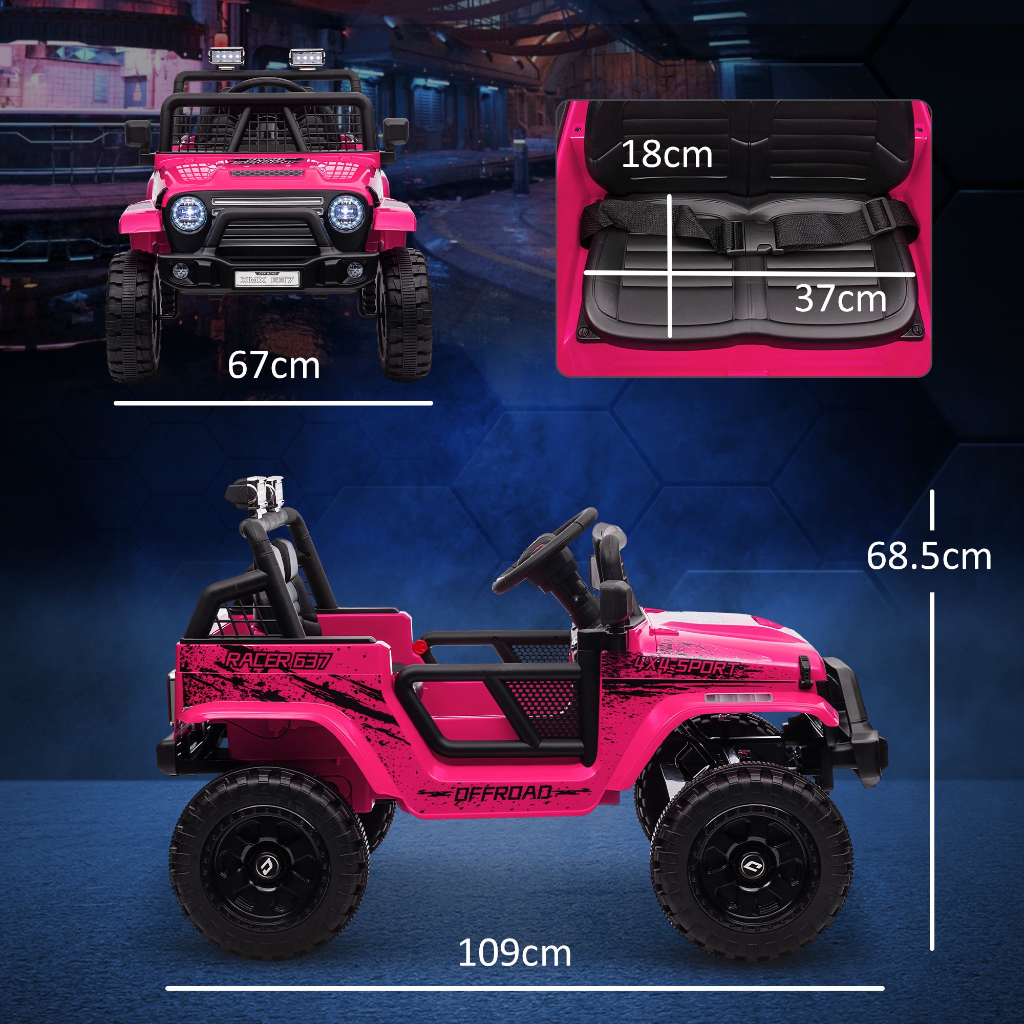 AIYAPLAY 12V Kids Ride-On Truck - Blue
