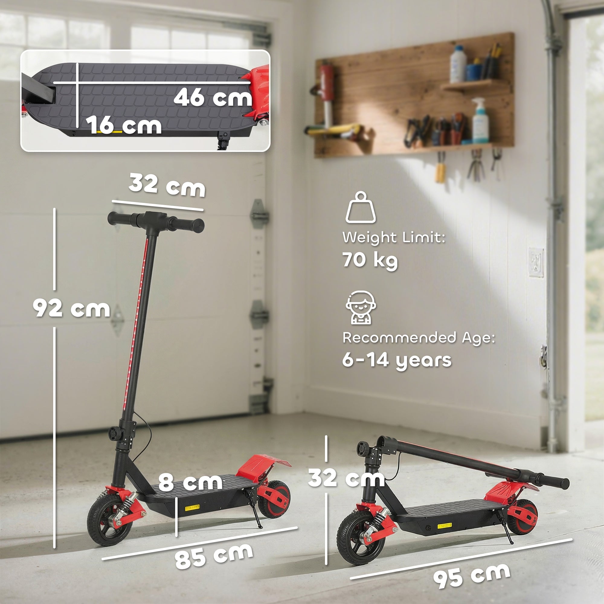 AIYAPLAY Kids Electric Scooter with LCD Display
