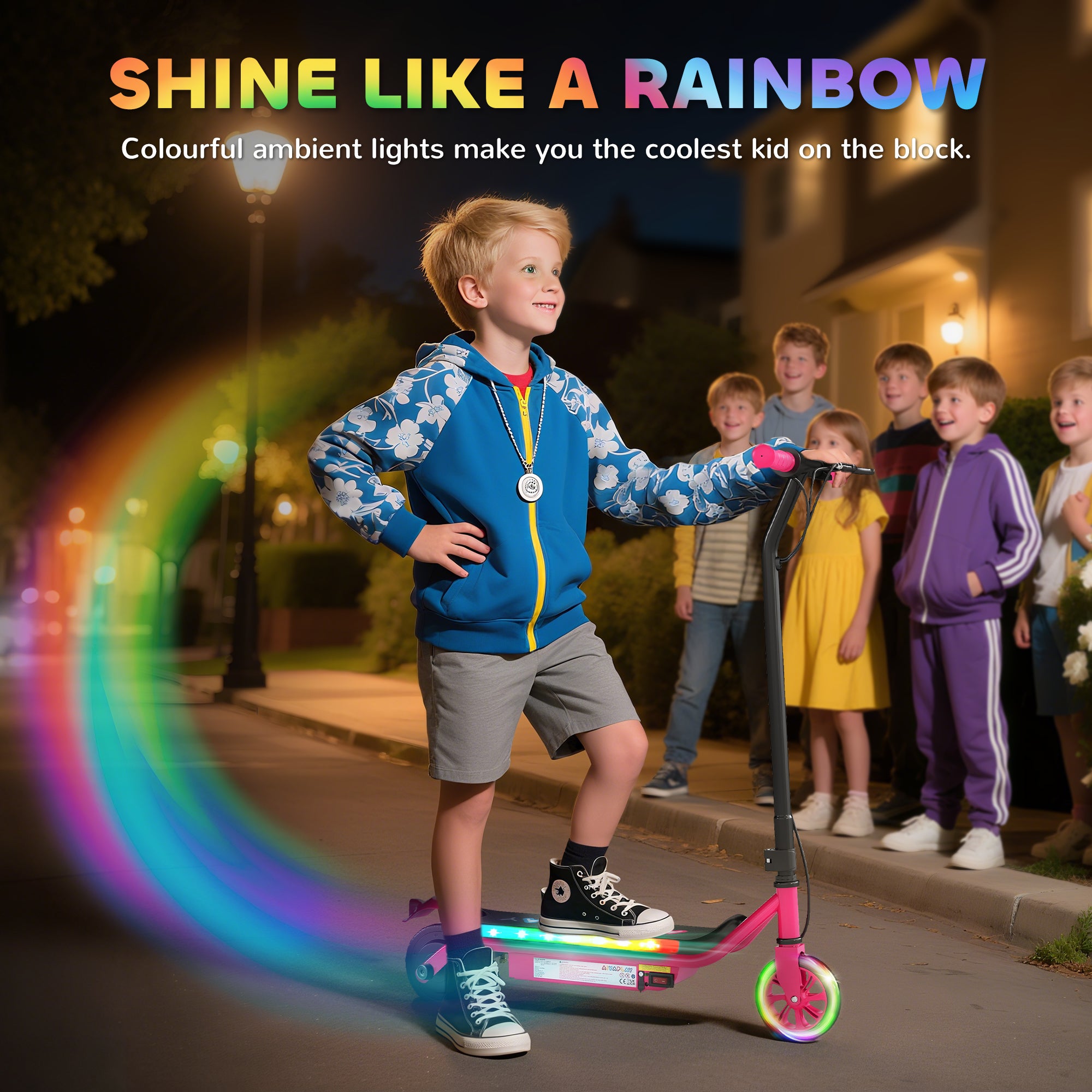 AIYAPLAY Kids Electric Scooter Dual Brakes