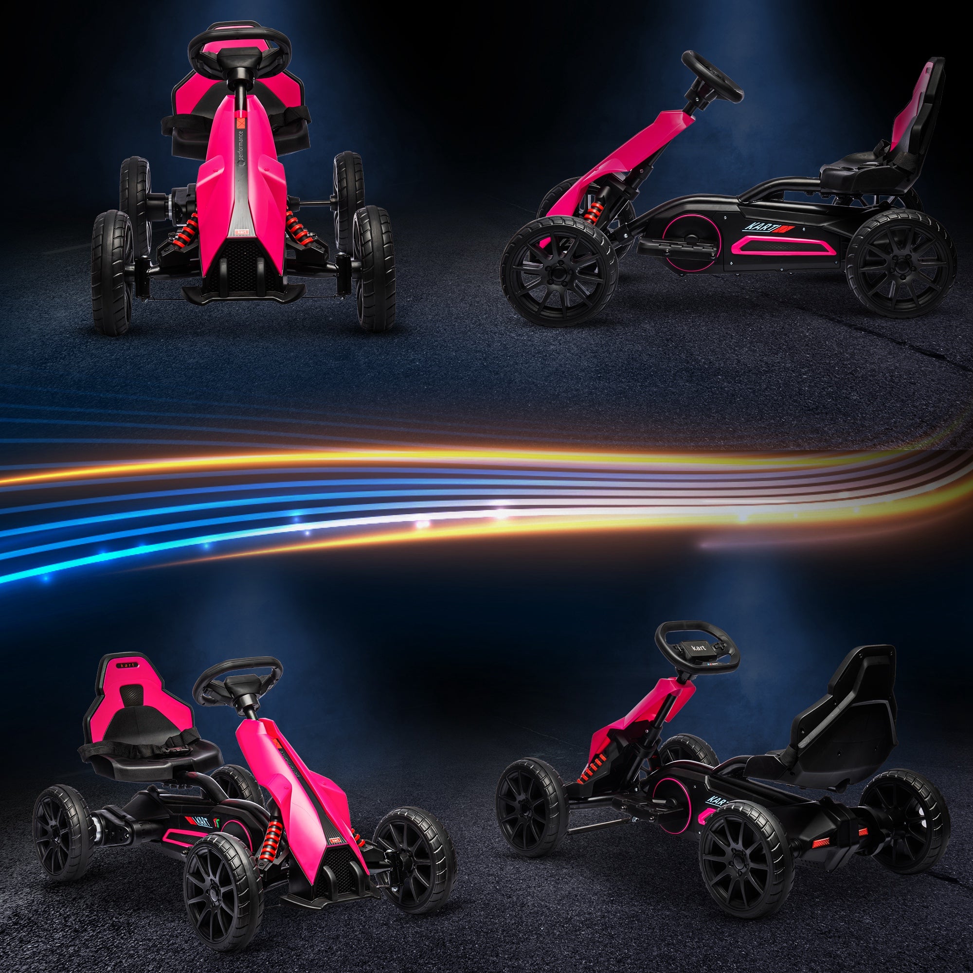 HOMCOM 12V Kids Electric Go-Kart - Pink