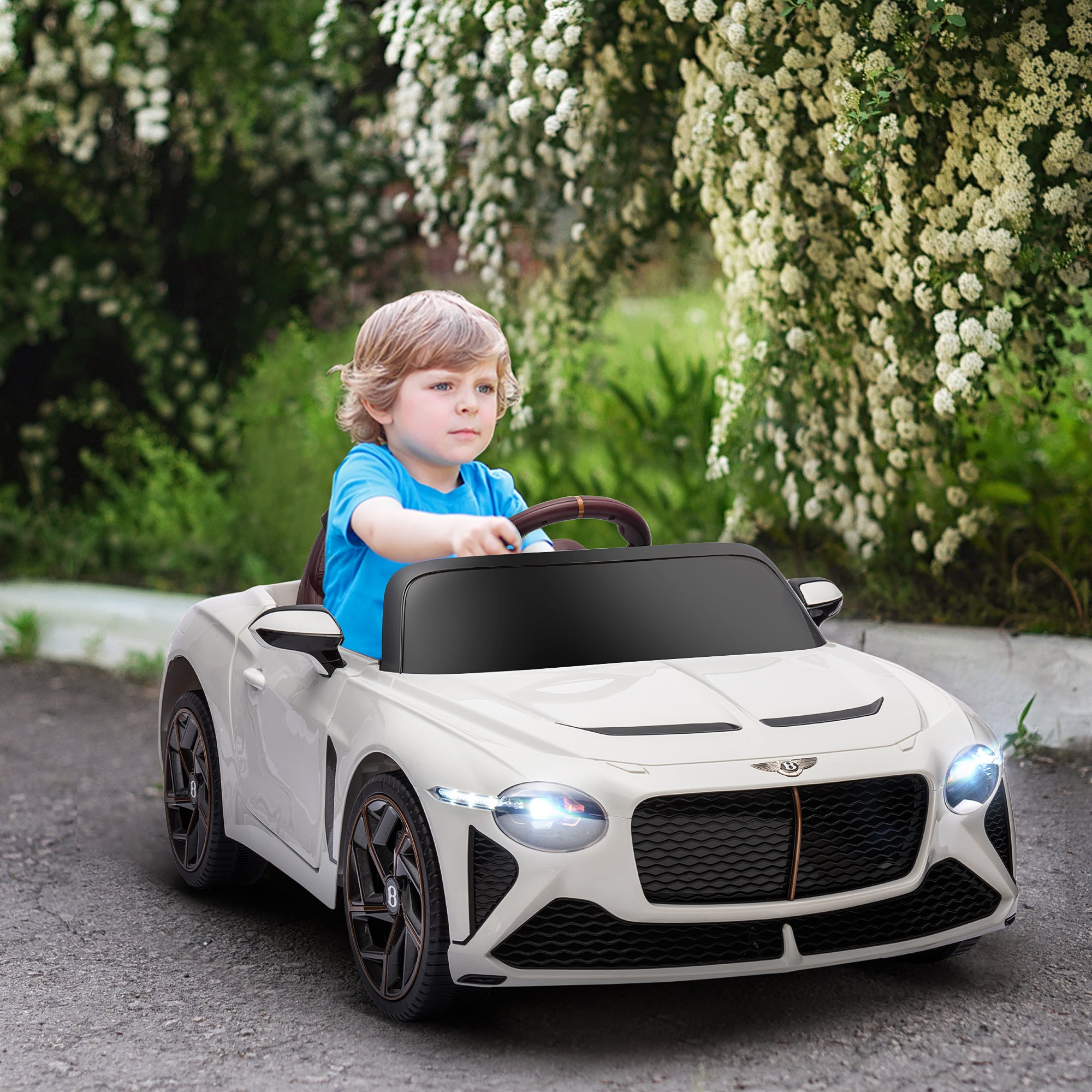 HOMCOM Bentley Bacalar 12V Kids Ride-On Car - White
