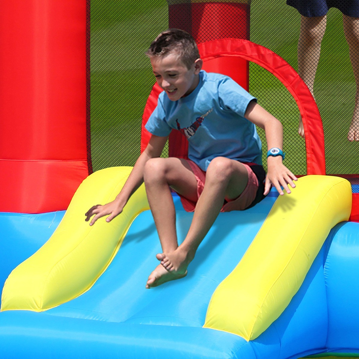 Happy Hop Castle Bouncer with Slide and Hoop