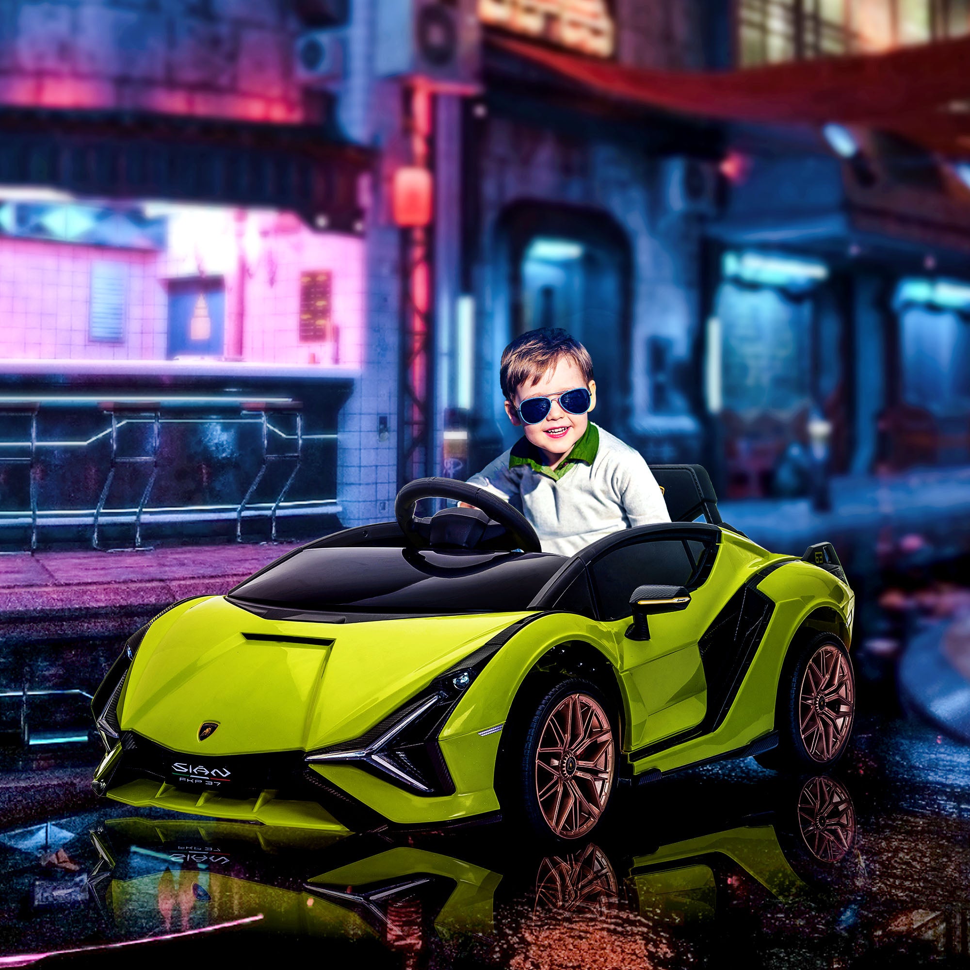 HOMCOM Lamborghini Sian 12V Kids Ride-On Car
