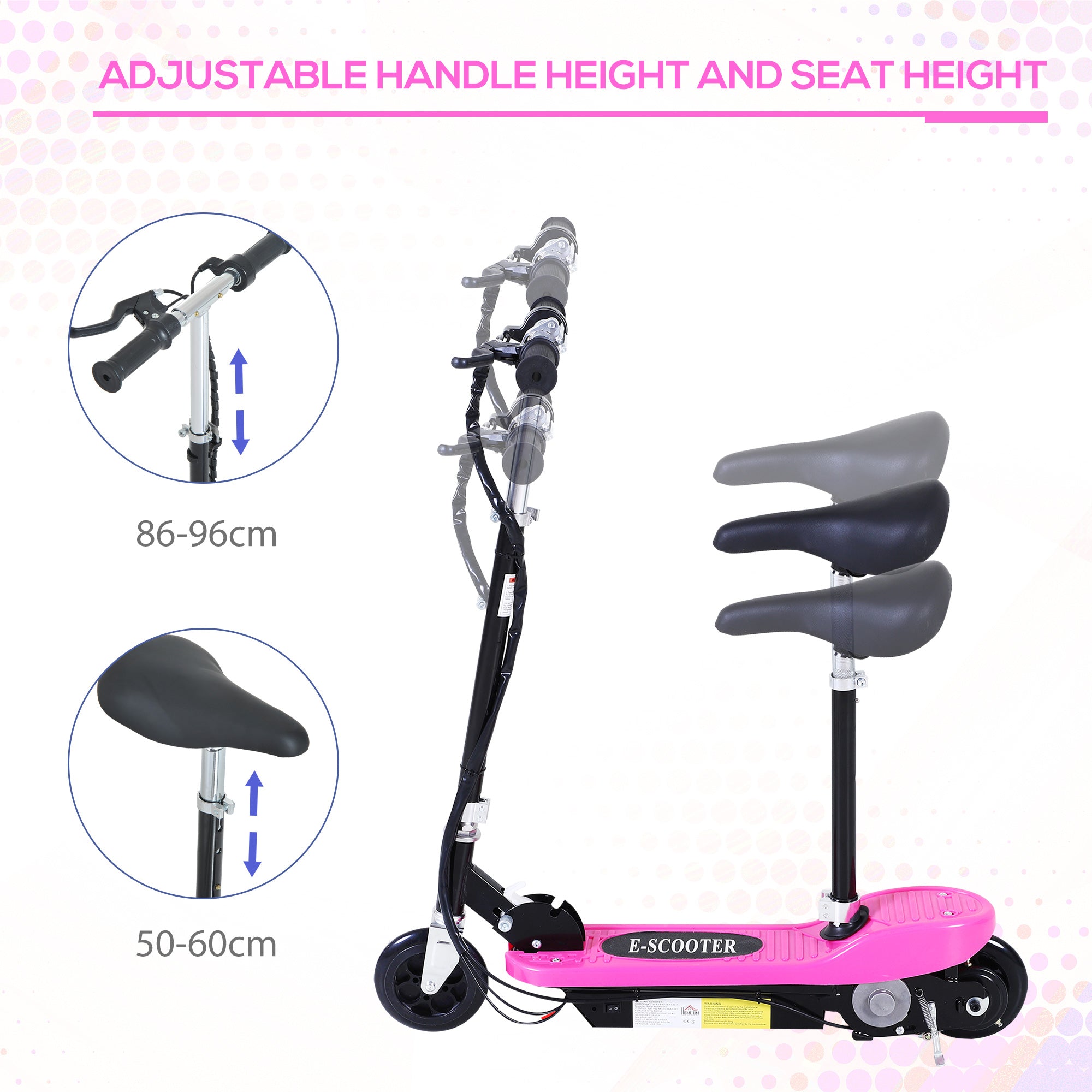 HOMCOM Kids Electric Scooter with Seat & Brakes