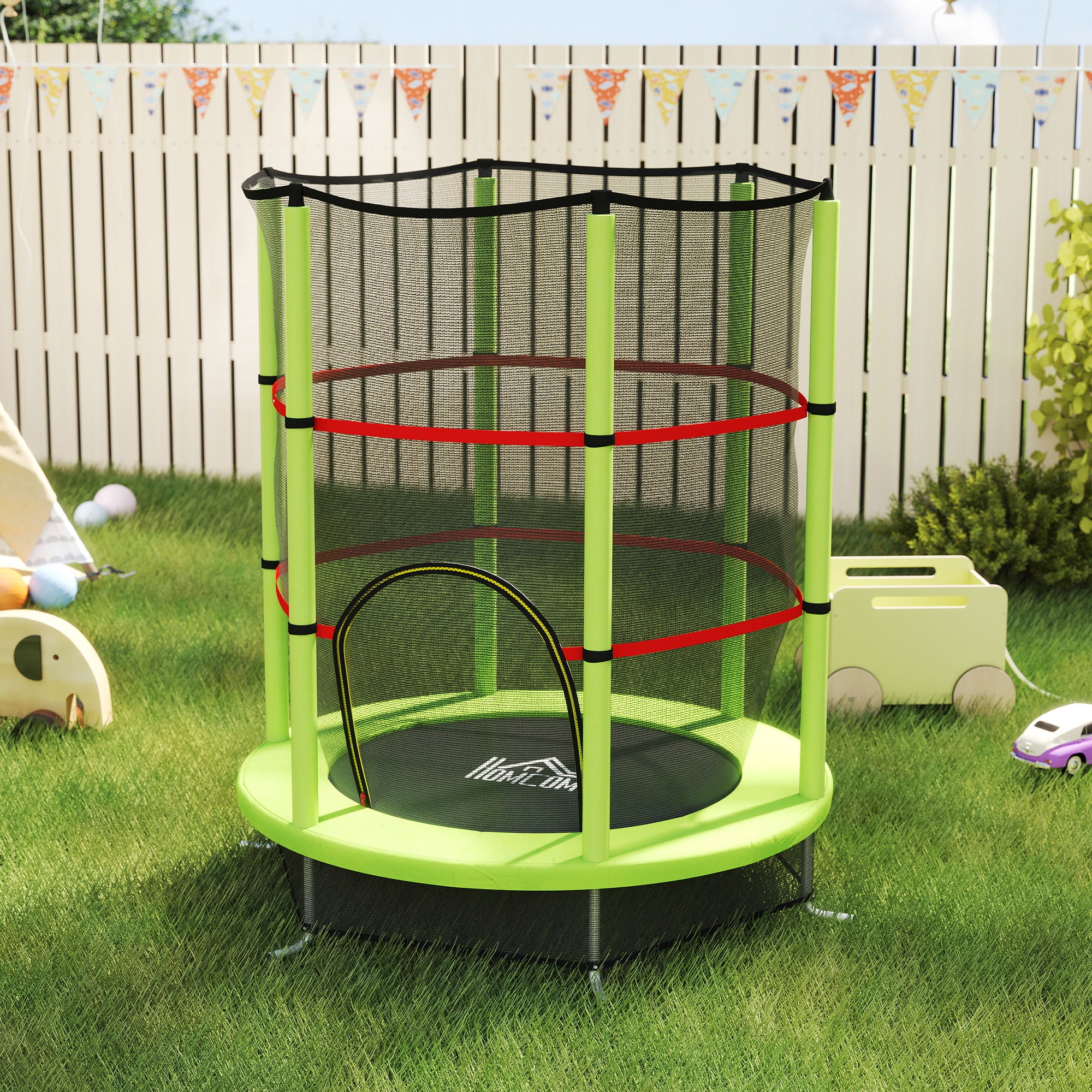 HOMCOM Kids Trampoline, with Enclosure Net, Steel Frame, for Ages 3-6 Years 6