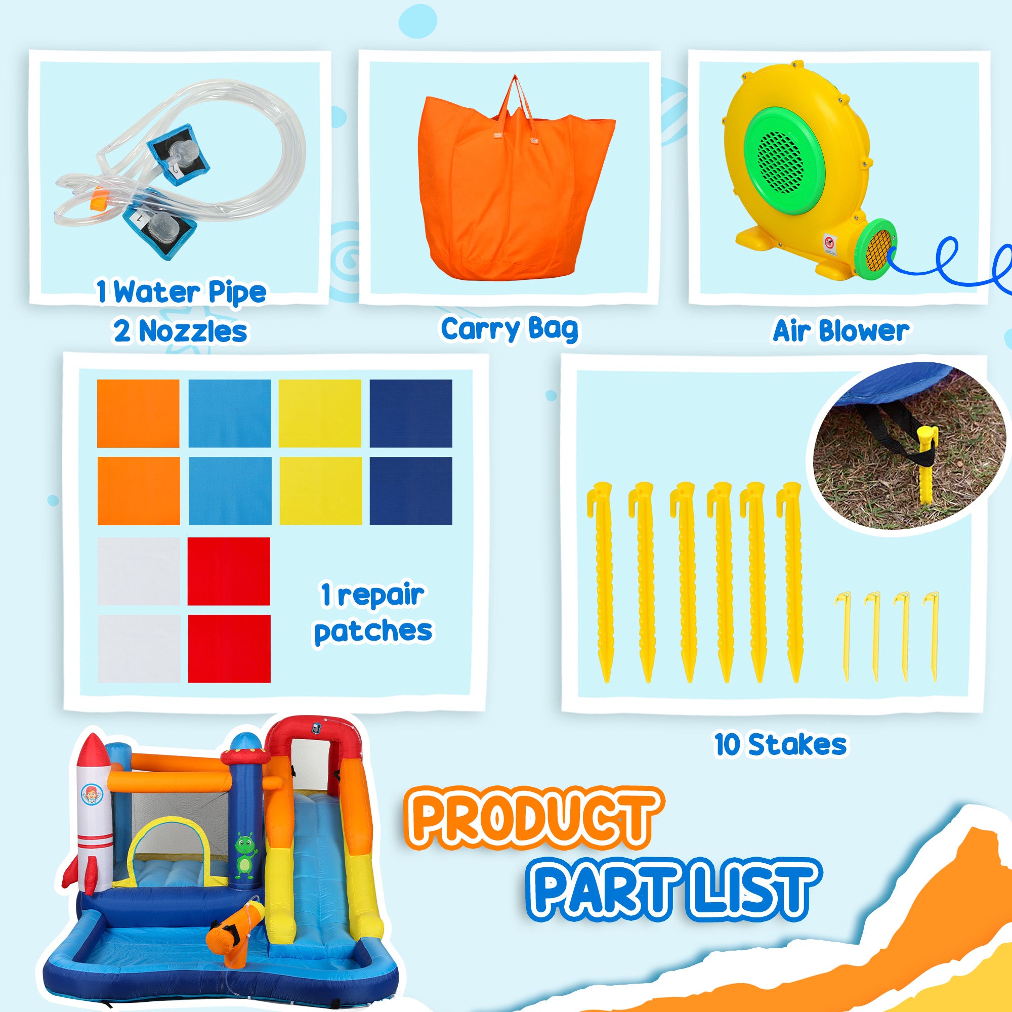 AIYAPLAY 5-in-1 Bouncy Castle Water Slide
