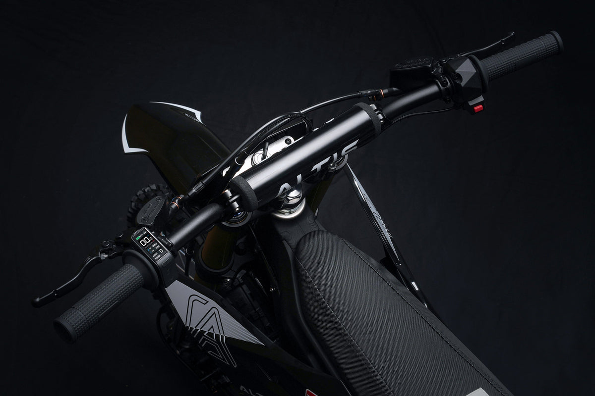 Altis Delta electric pit bike, front wheel and fork detail