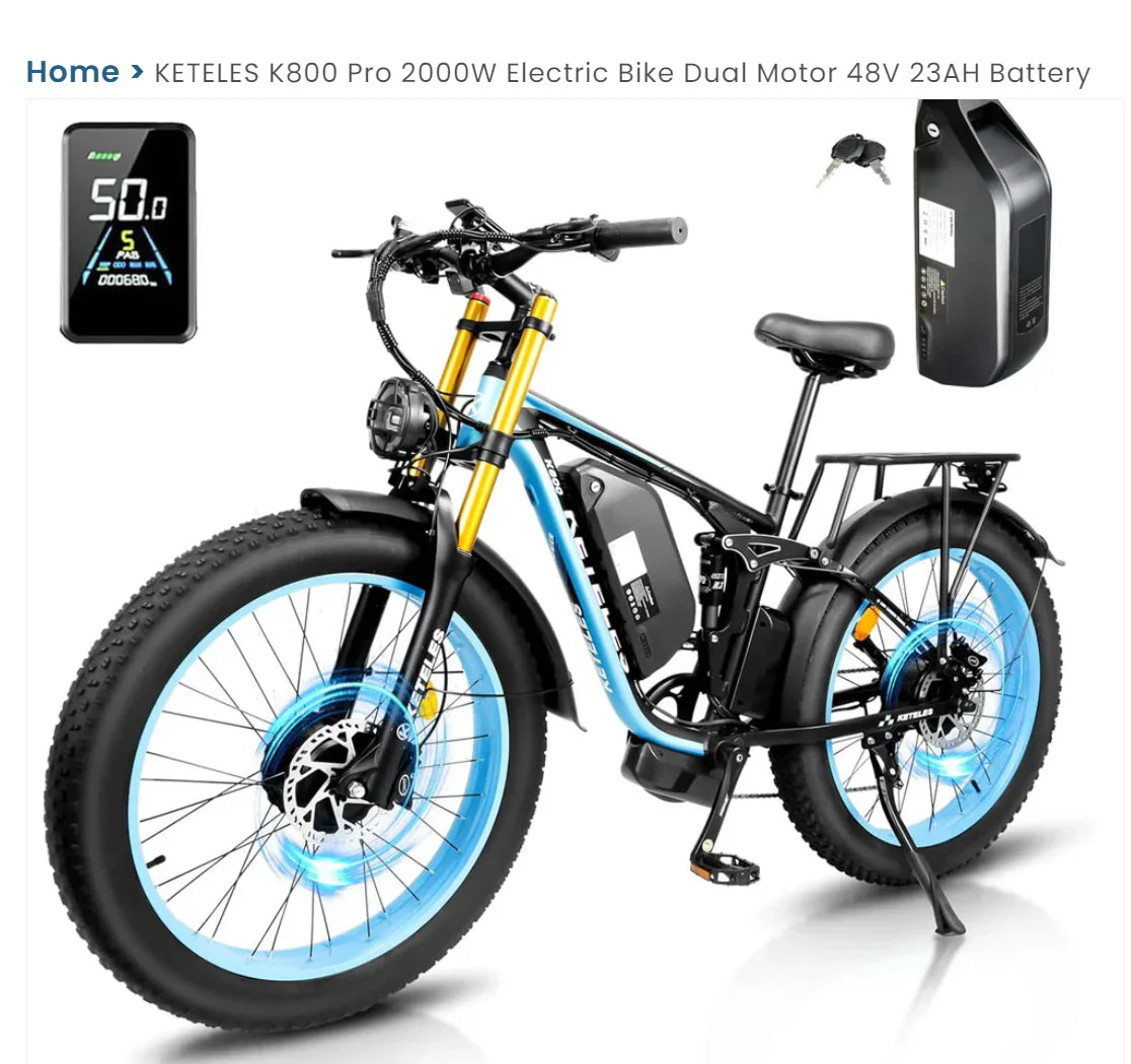 KETELES K800 Pro Electric Bike 48V 23AH 6