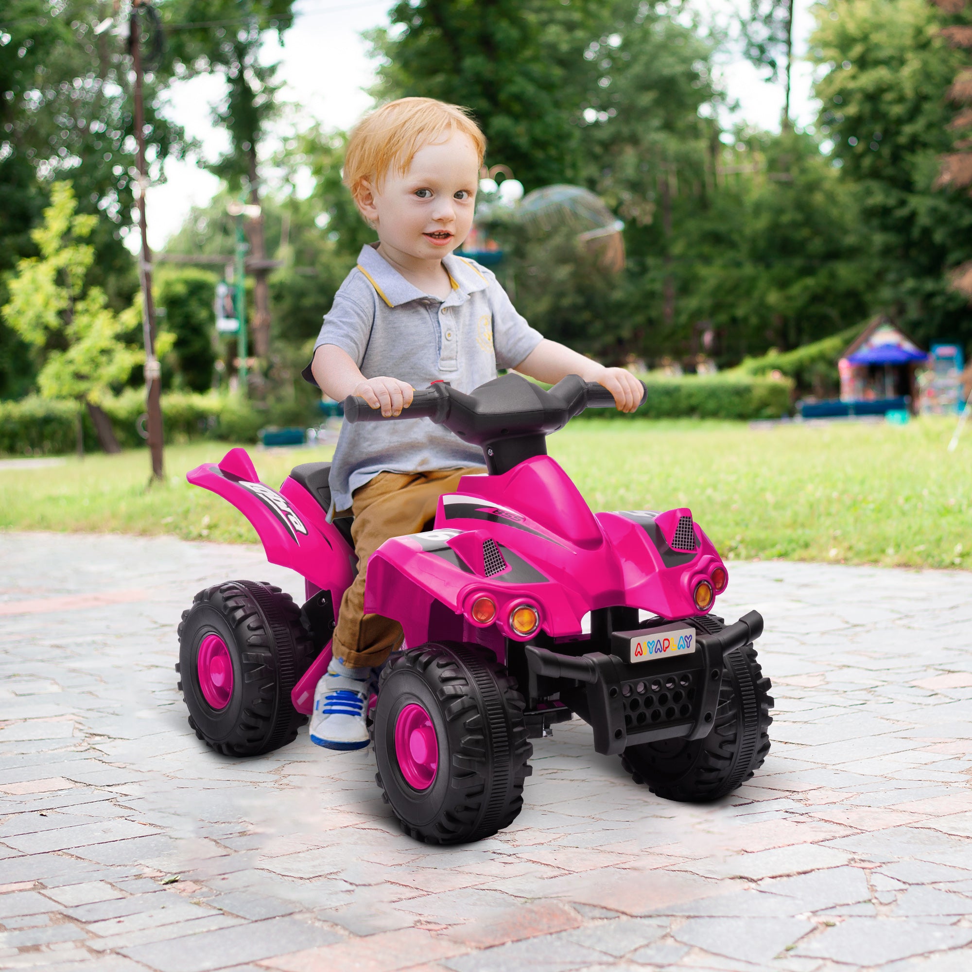 AIYAPLAY 6V Kids Electric Quad Bike - Pink