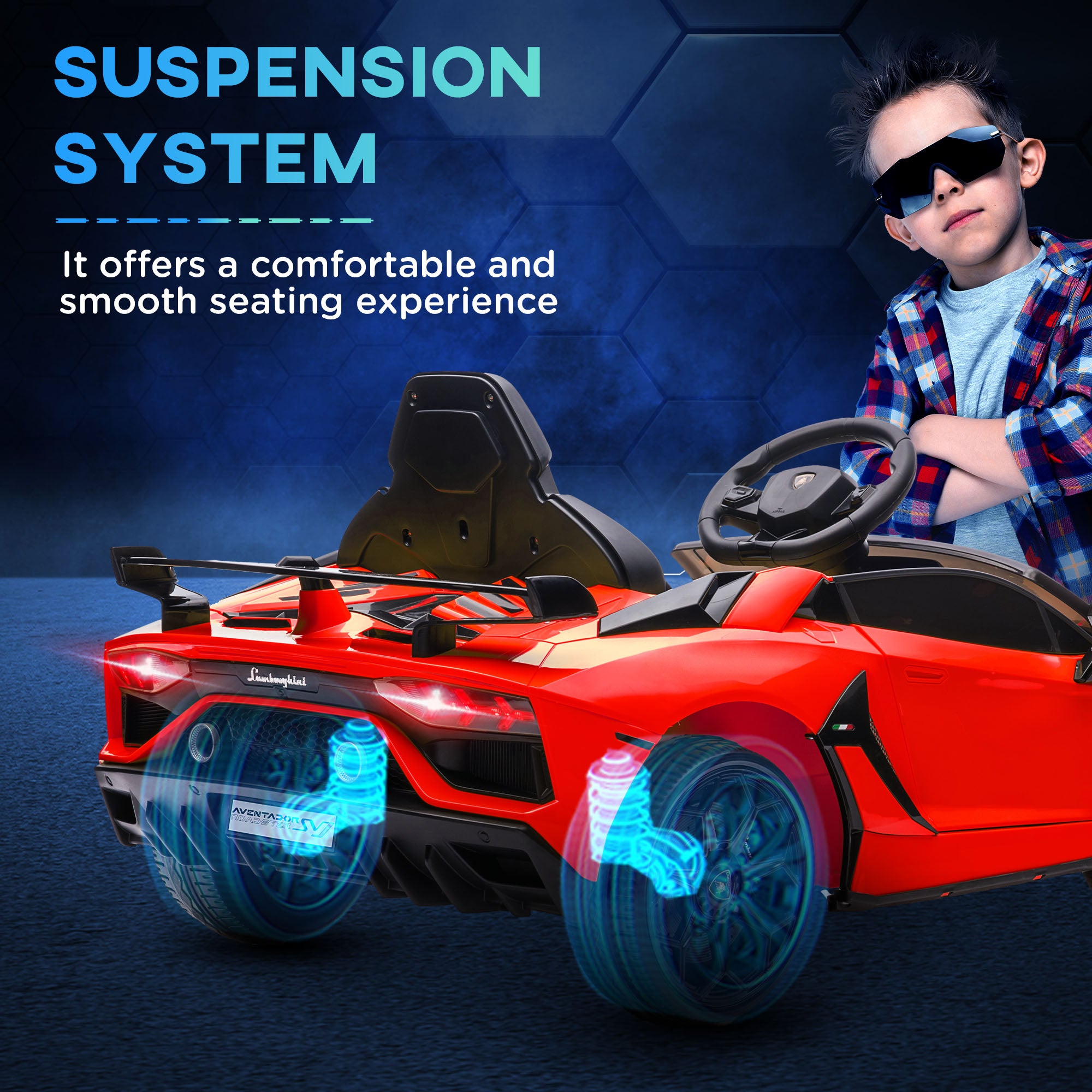 HOMCOM Lamborghini 12V Kids Ride-On Car