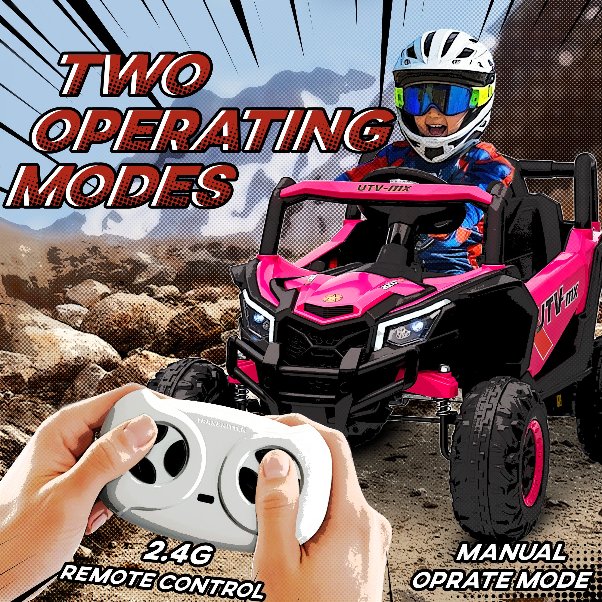 AIYAPLAY 12V Kids Electric Ride-On Car - Pink
